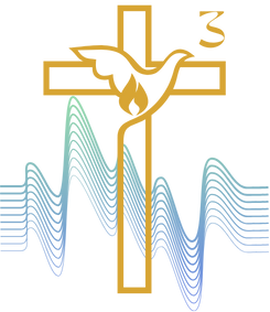 “Turning Trauma into Testimonies podcast logo with shimmering effect”