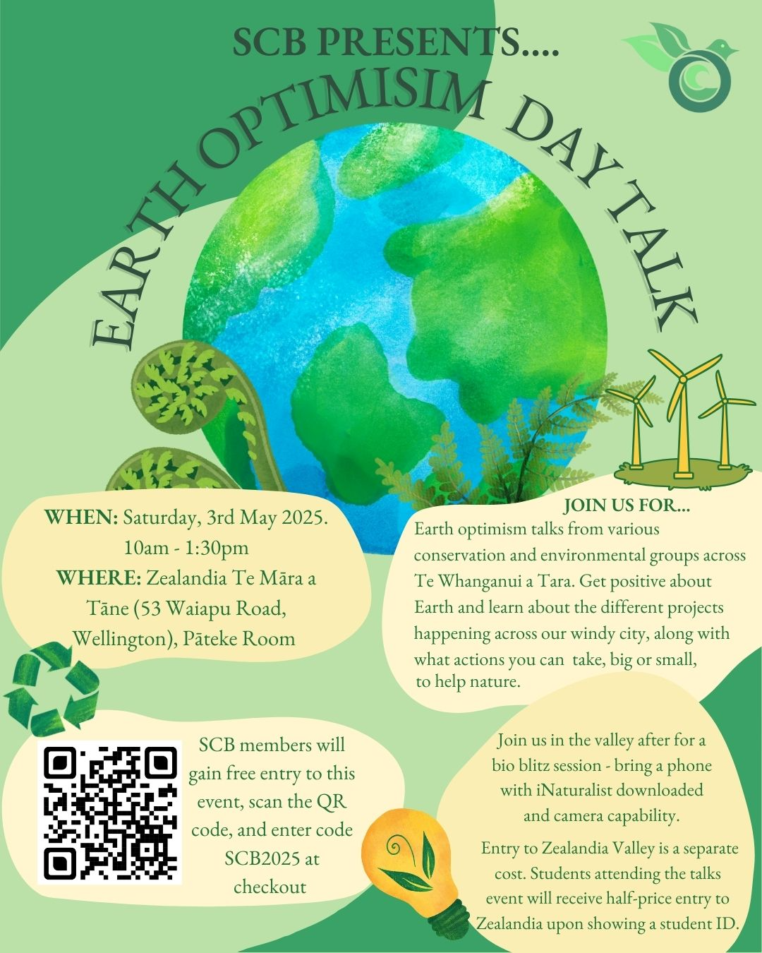 Earth Optimism Day Talks at Zealandia