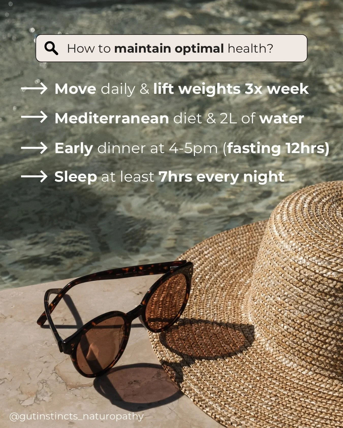 How to maintain optimal health (especially after resolving an illness) ⬇️

These are the foundations I ask all my clients to focus on once we&rsquo;ve addressed their main health concerns:

✔️ Lift weights and move daily. Evidence shows that people w