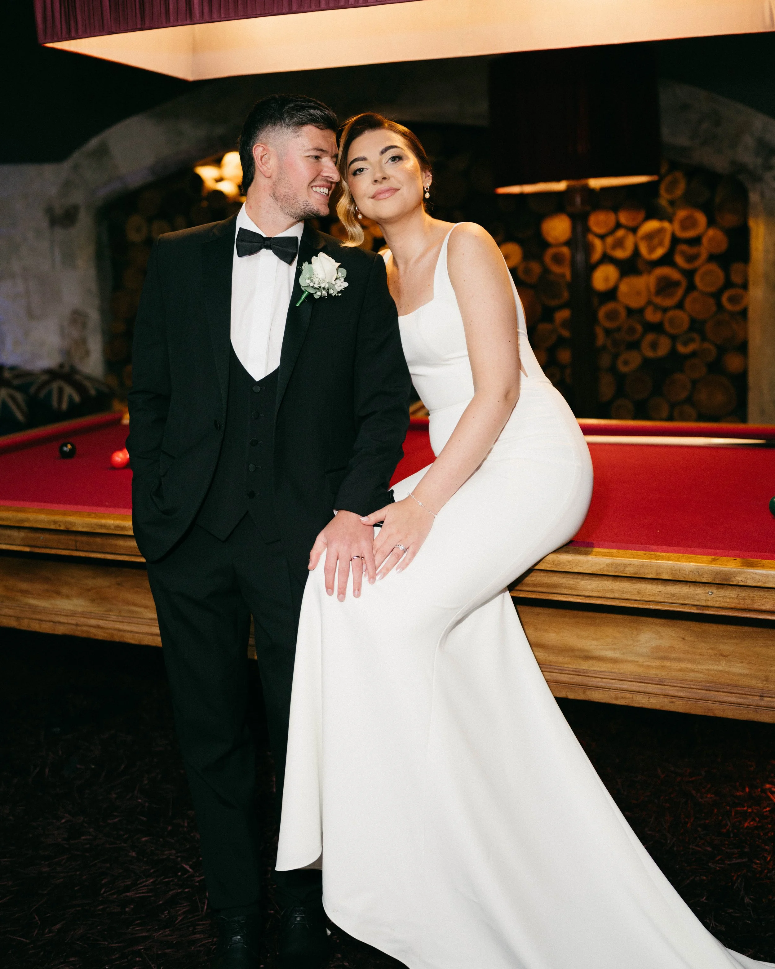 Bride and groom wedding portrait editorial