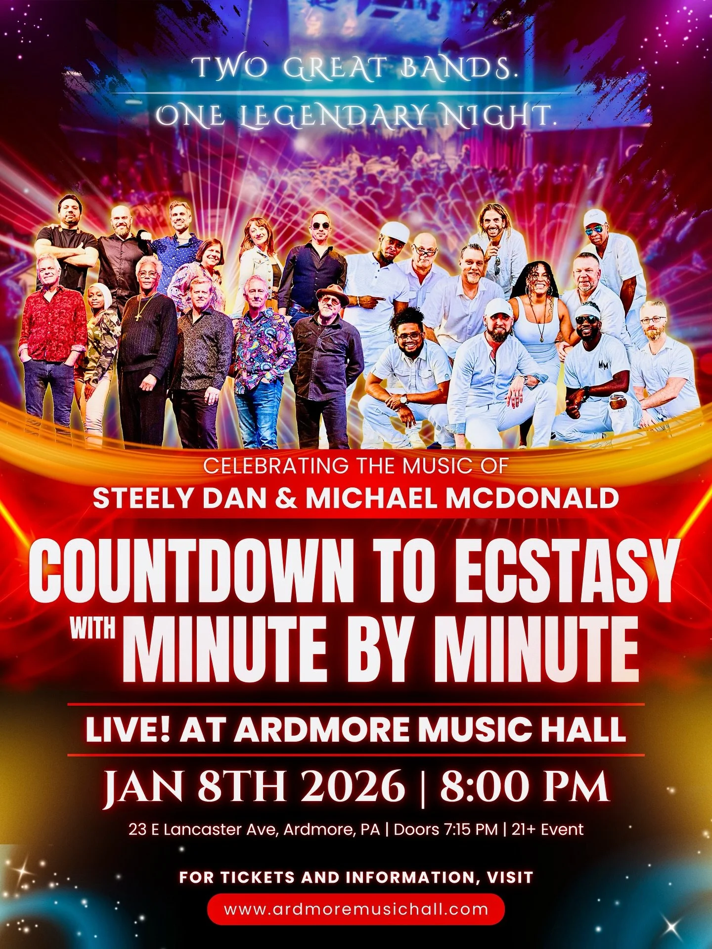 🚨 TOMORROW NIGHT 🚨 The time has come! We are bringing a can&rsquo;t miss night of classic grooves and high level musicianship to Ardmore Music Hall as Minute by Minute kicks things off with soulful, fresh interpretations of Michael McDonald favorit