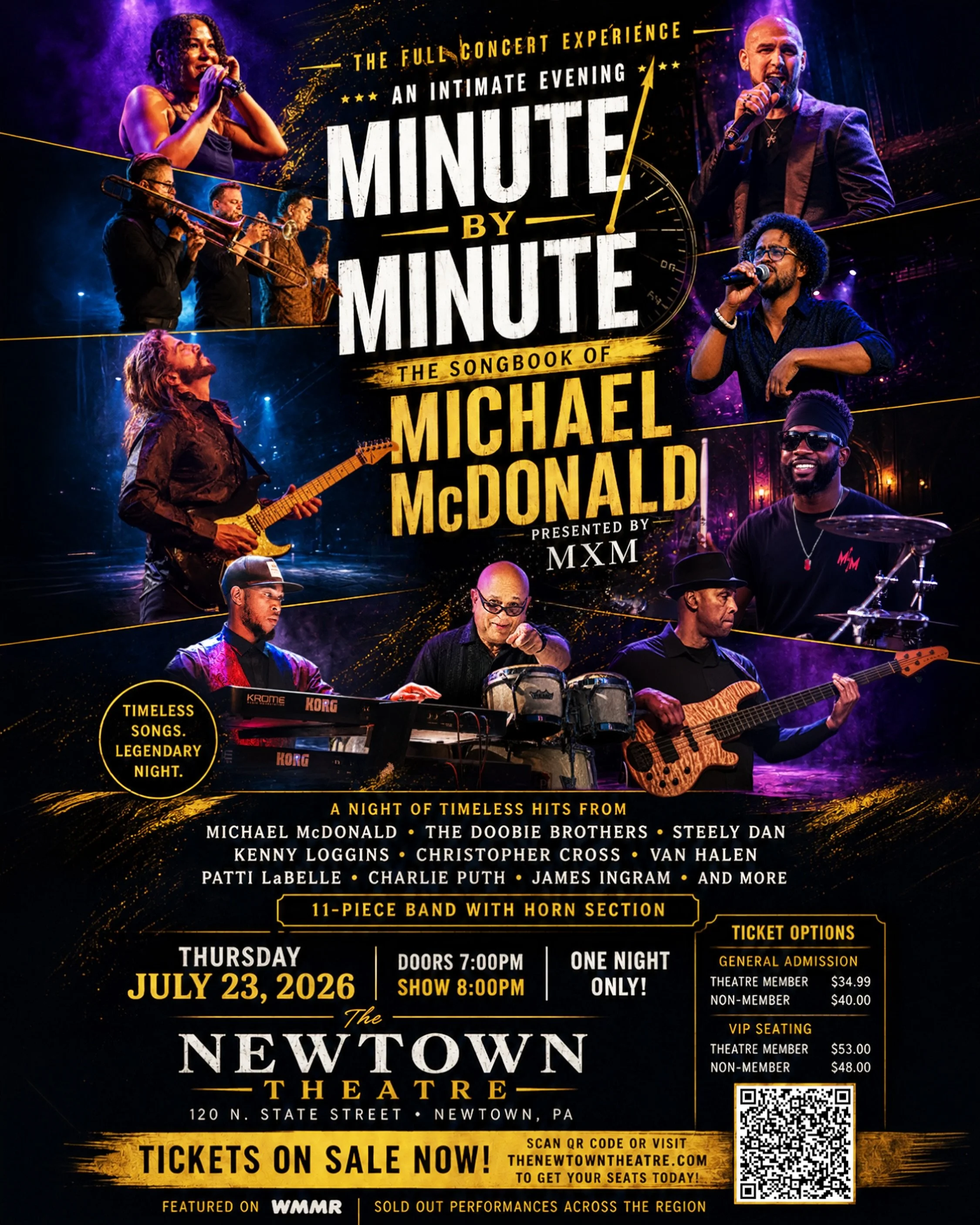 You know the songs. You&rsquo;ve sung them in the car. Now come experience them LIVE. 🎶 Minute By Minute: The Songbook of Michael McDonald brings the music of Michael McDonald, The Doobie Brothers, Steely Dan, Kenny Loggins, Christopher Cross, Patti