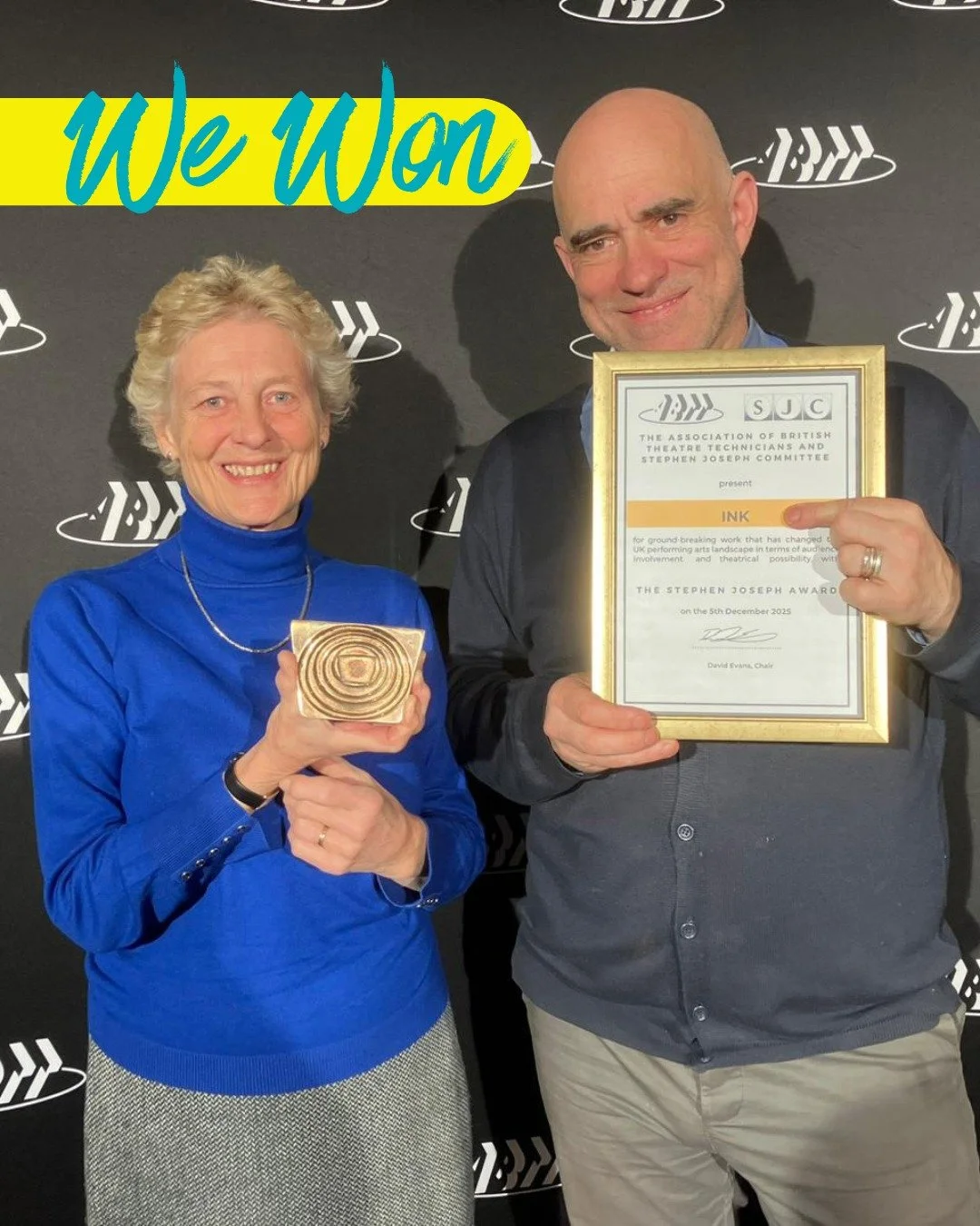 We&rsquo;re thrilled to share that INK has been awarded the 2025 @theabbbas Stephen Joseph Award, recognising our ground-breaking work in audience involvement and theatrical possibility.

The ceremony took place on Friday 5 December at the @gillianly