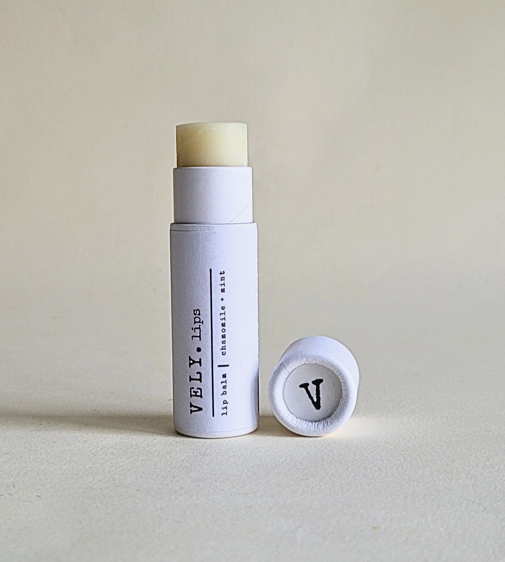 The Vely Soapery - Natural Vegan Lip Balm with Chamomile Extract and Mint