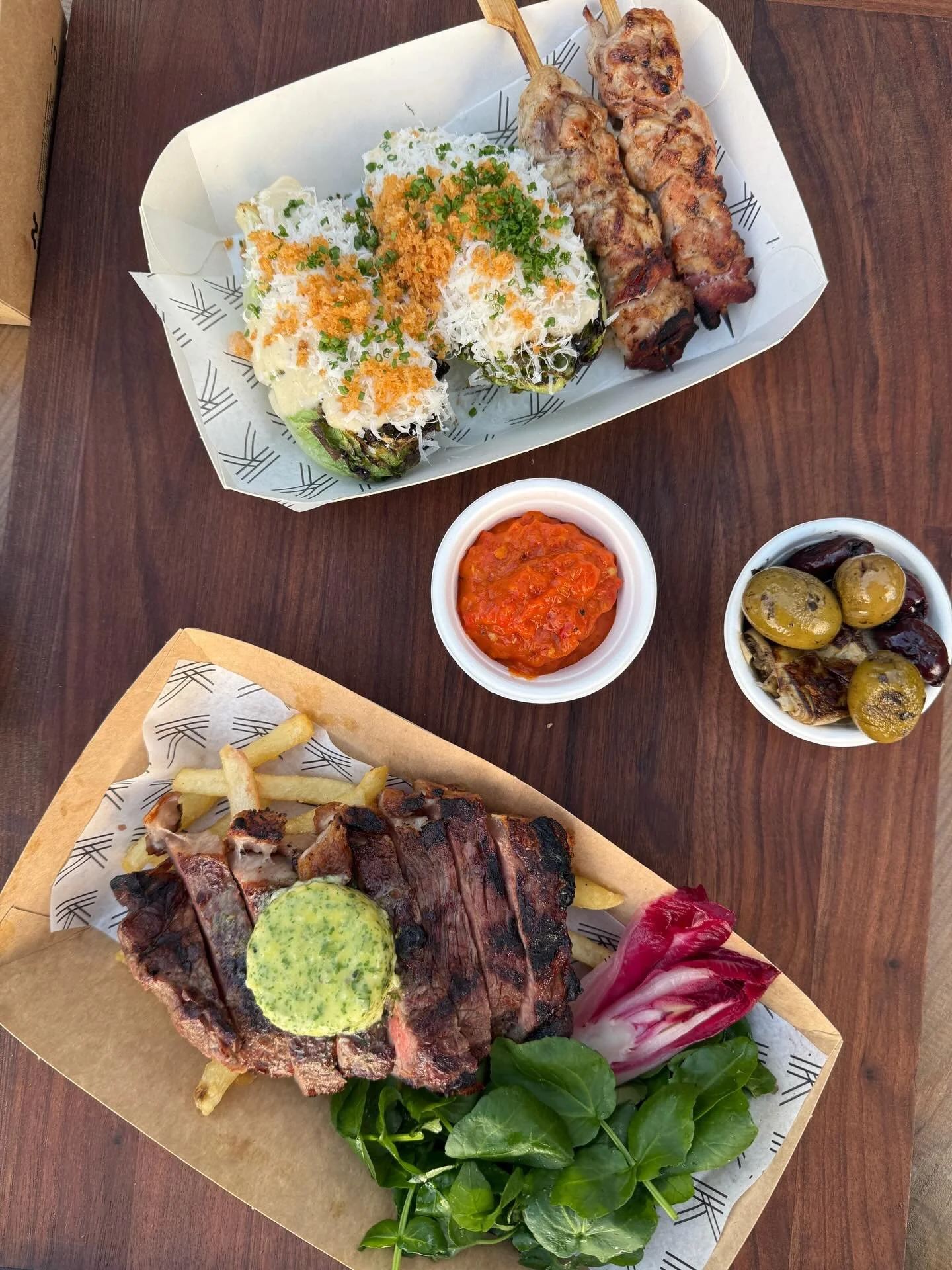 Steak &amp; frites 🥩🍟
Lemon chicken with miso Caesar 🥗🍋
