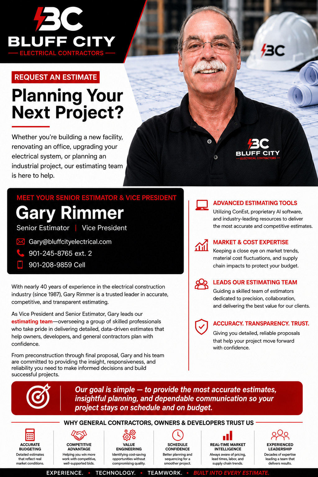 Vice President and Senior Estimator Mr. Gary Rimmer Bio and contact details