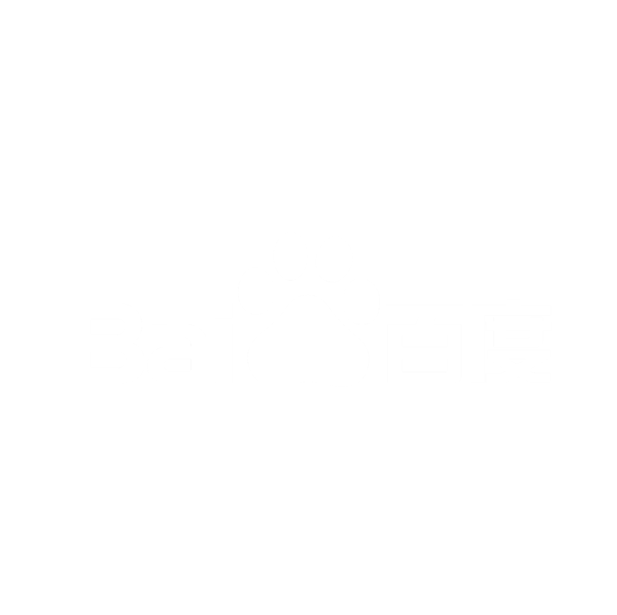 Black background with a white paw print in the center, the paw print replaces the letter 'A' in 'Bai'. The words 'Bai' and Chinese characters are written in white, with the paw print between them.