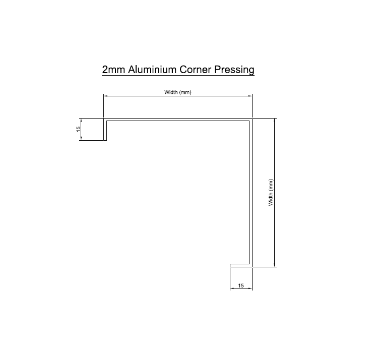 2mm Aluminium Corner Pressings RAL Finish
