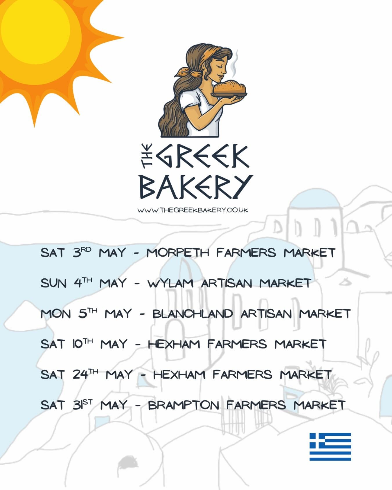 The sun will be shining over Hexham Market Place in the morning. Come and see us for some Greek Cypriot treats. π¬π·
@hexhamfarmersmarket @thegreekbakeryuk #hexham #market #greek #bakery #stall #uk #traditional #food