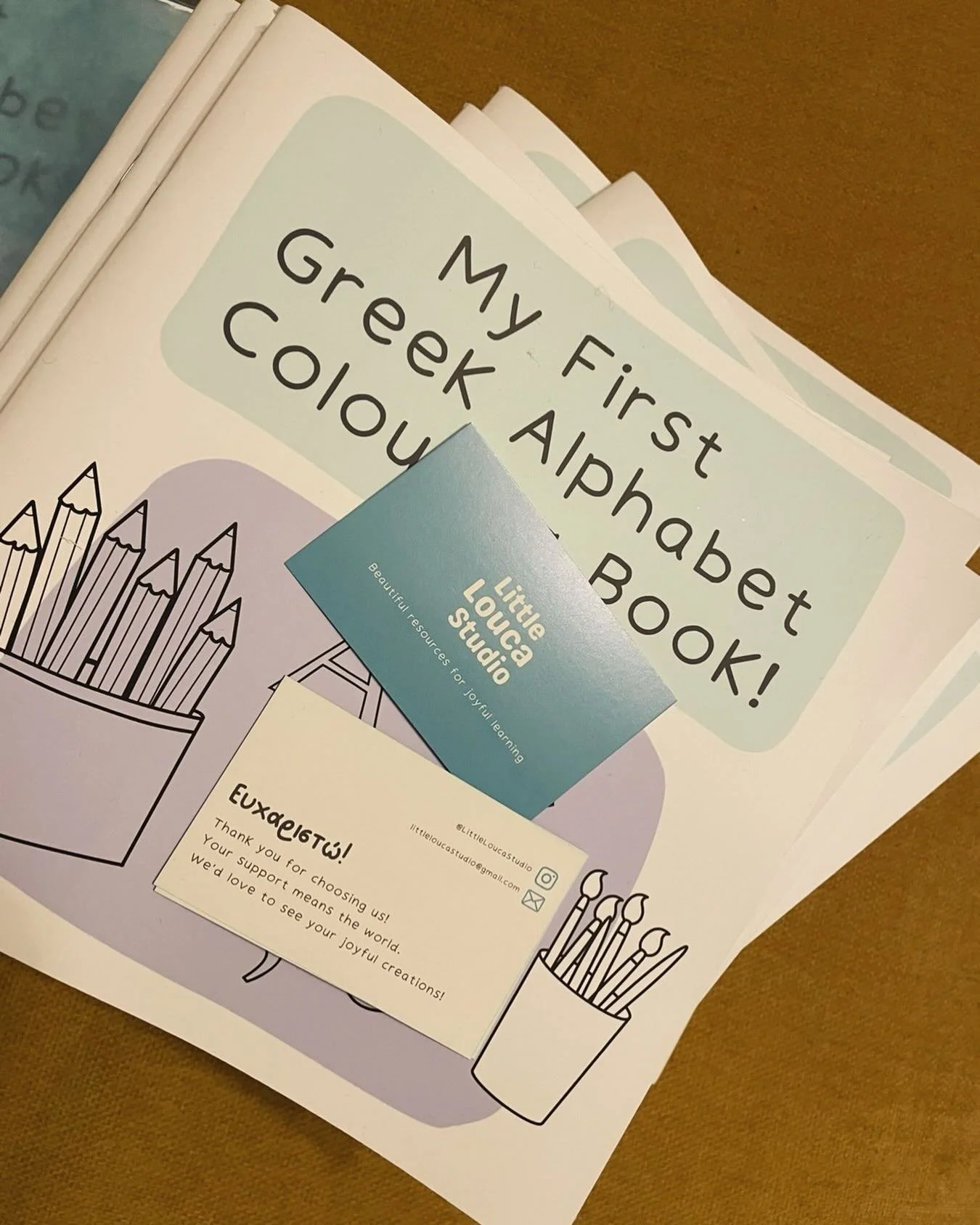 So excited to collaborate and support my amazing niece Eleftheria with her new small business  Little Louca Studio and to celebrate and our Greek language in colour. Check us out at our Christmas markets or direct from @littleloucastudio.