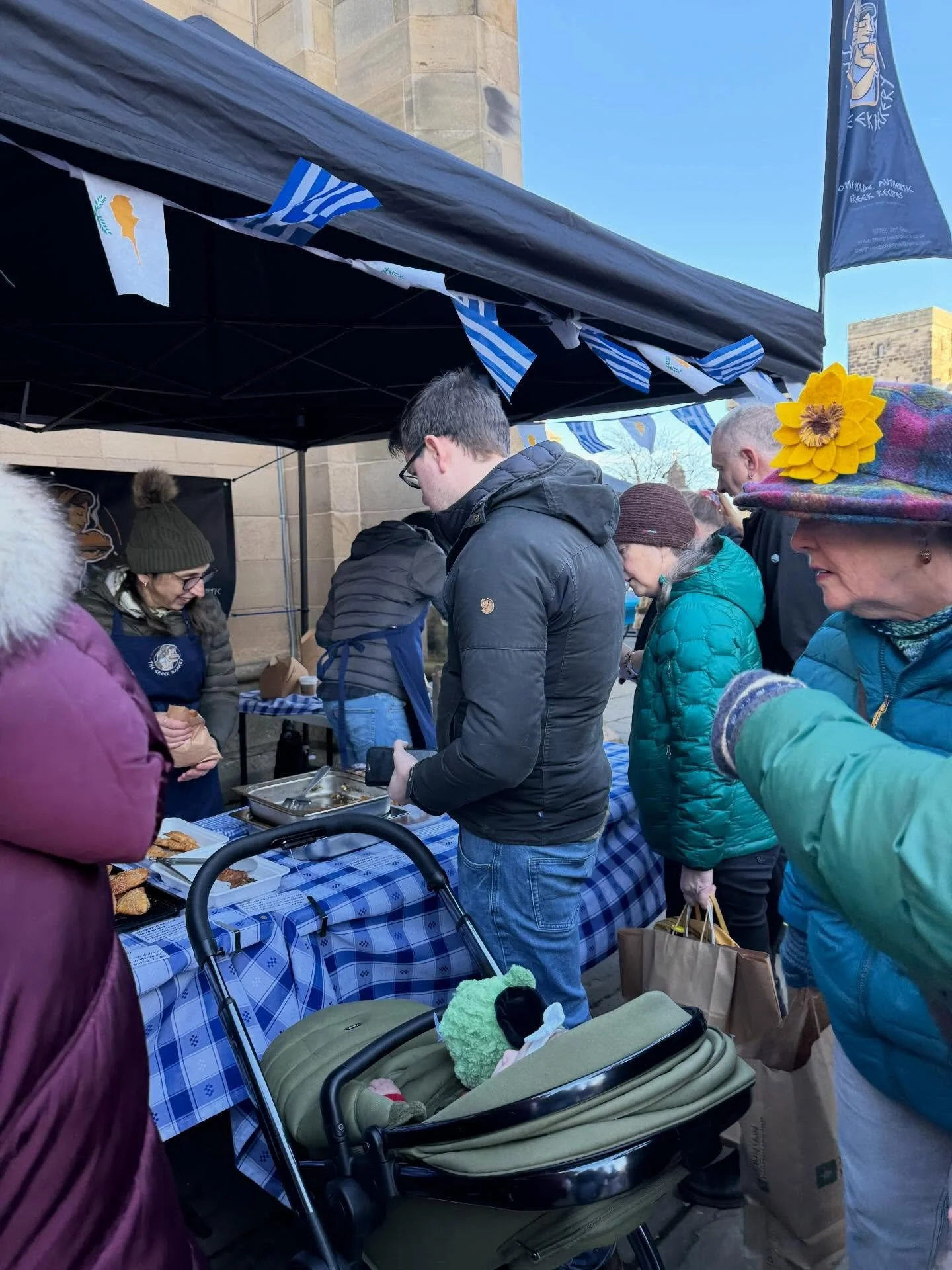 Nick and I had a marvellous morning at @hexhamfarmersmarket and Christmas Fair. Thank you to everyone who came to see us. A sell out morning. We will be back in the same place next Saturday, the last market before Christmas. #greek #bakery #thegreekb