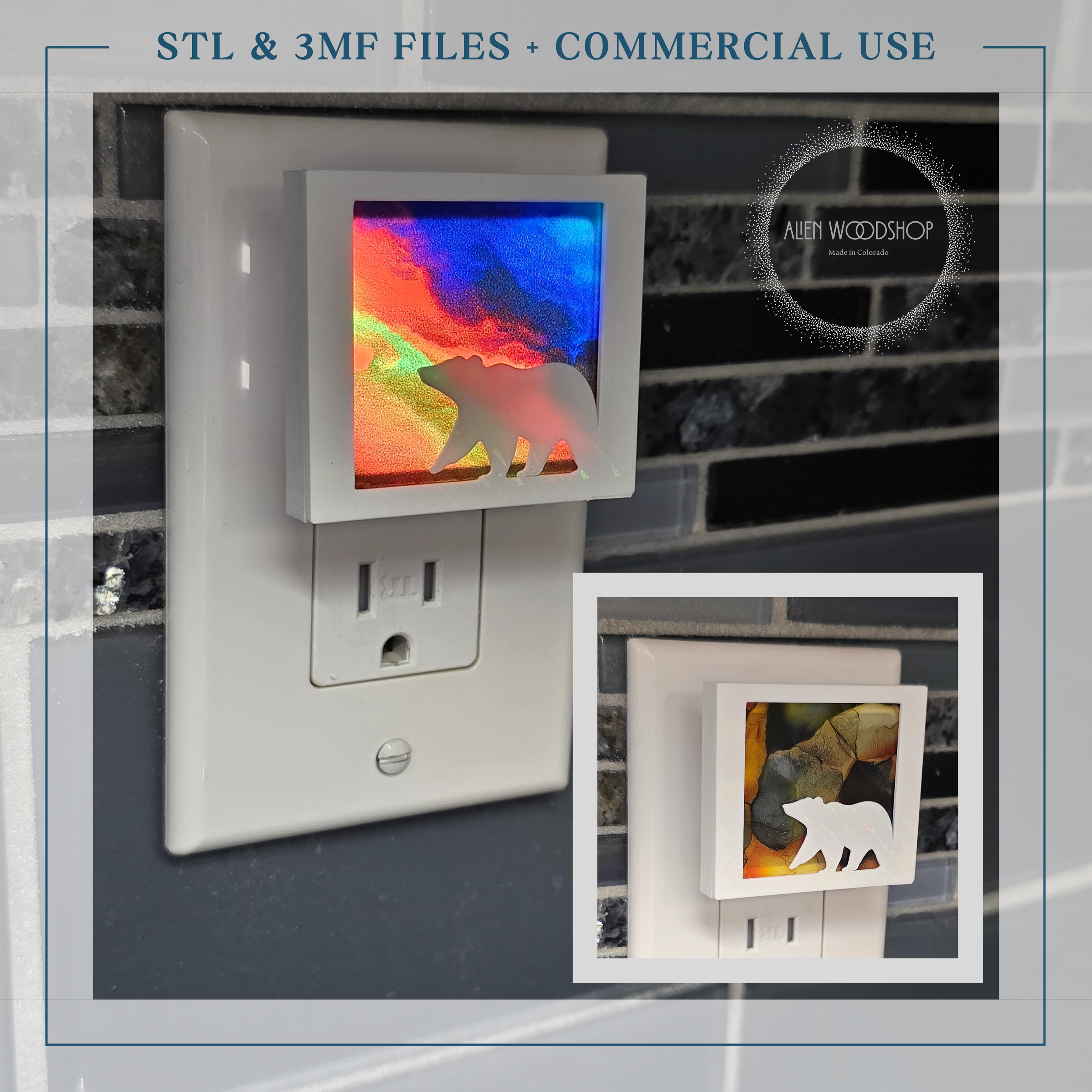 Bear - Interchangeable Nightlight Cover – Digital STL & 3MF Files for 3D Printing