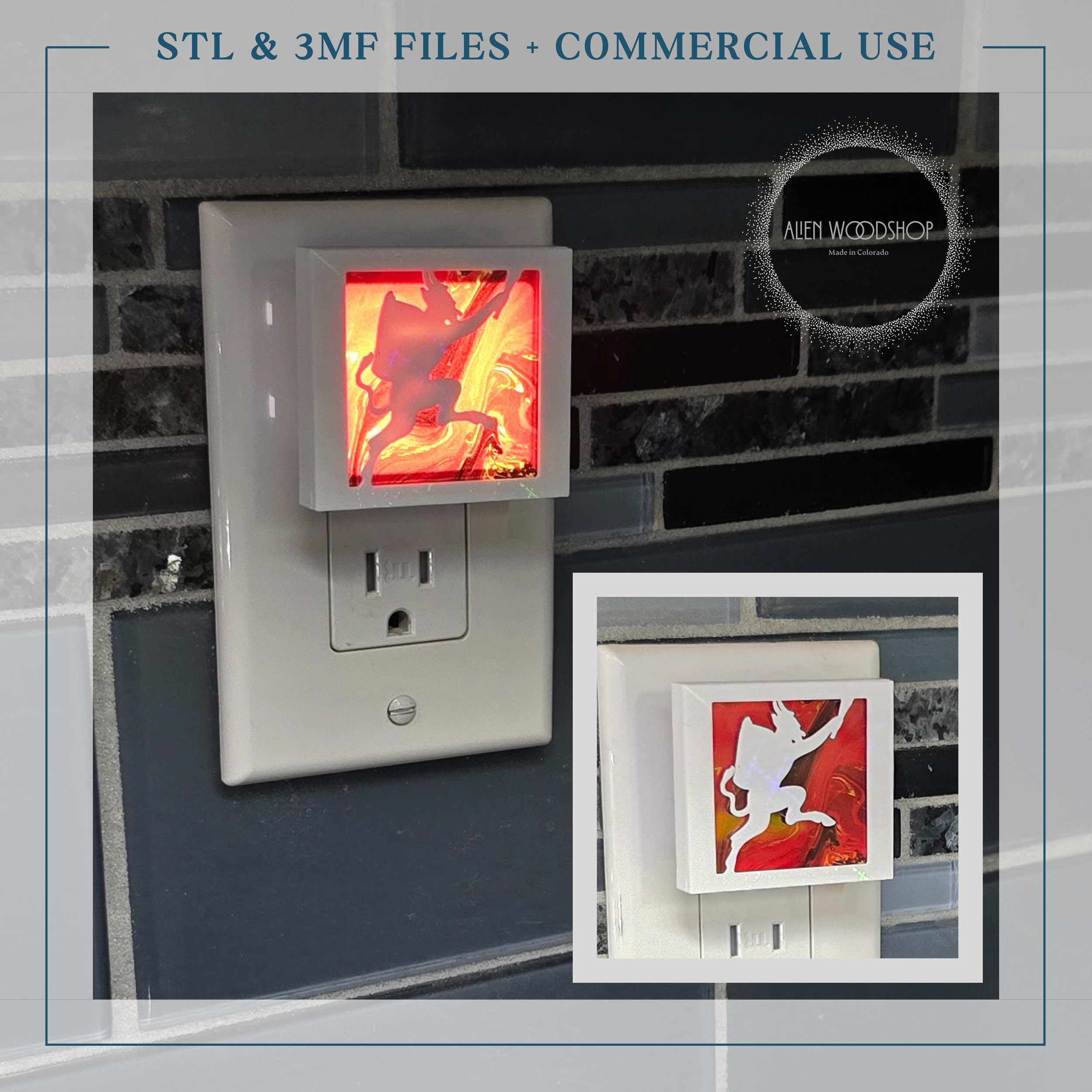 Krampus – Interchangeable Nightlight Cover – Digital STL & 3MF Files for 3D Printing