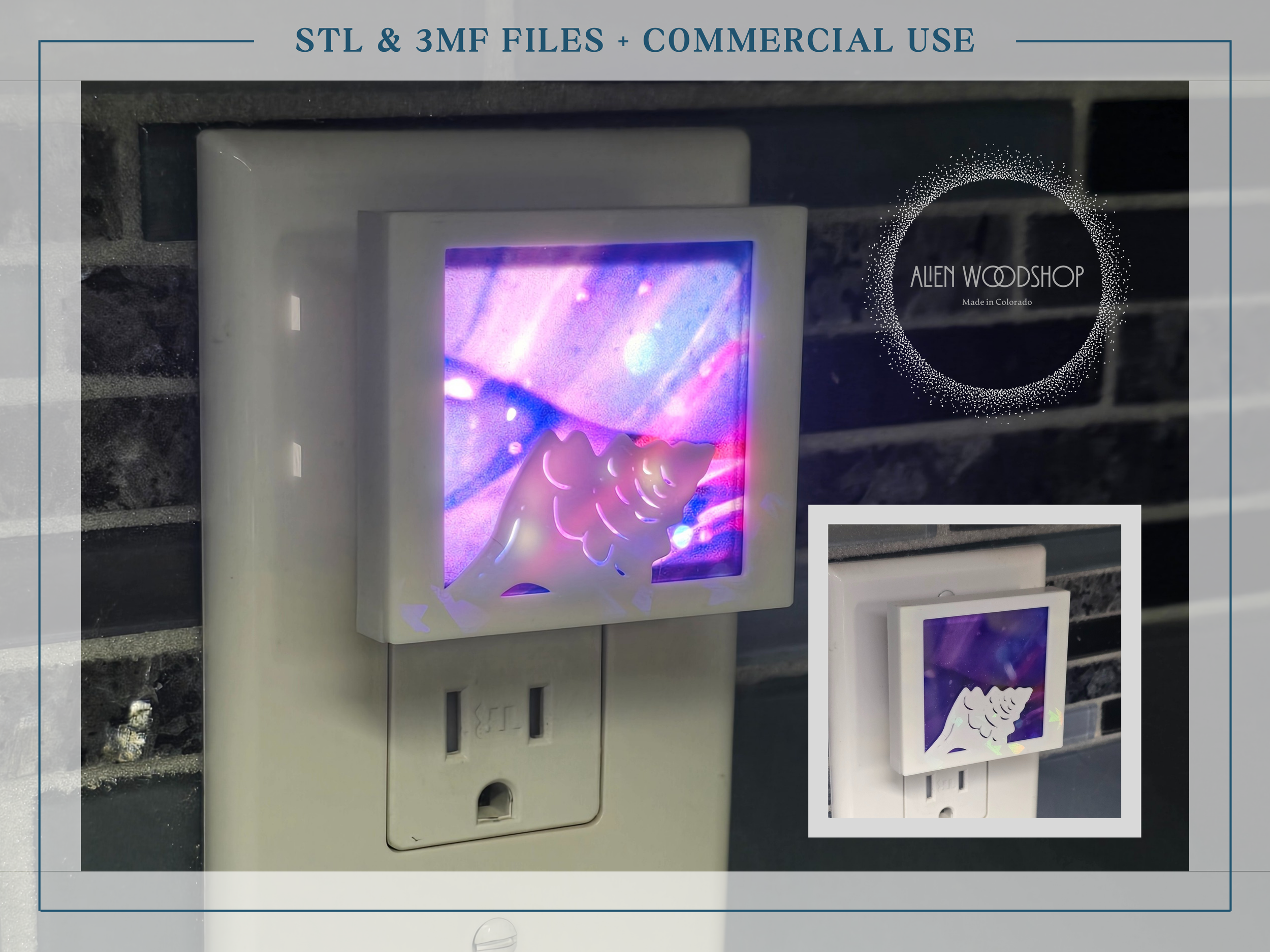 Shell - Interchangeable Nightlight Cover – Digital STL & 3MF Files for 3D Printing