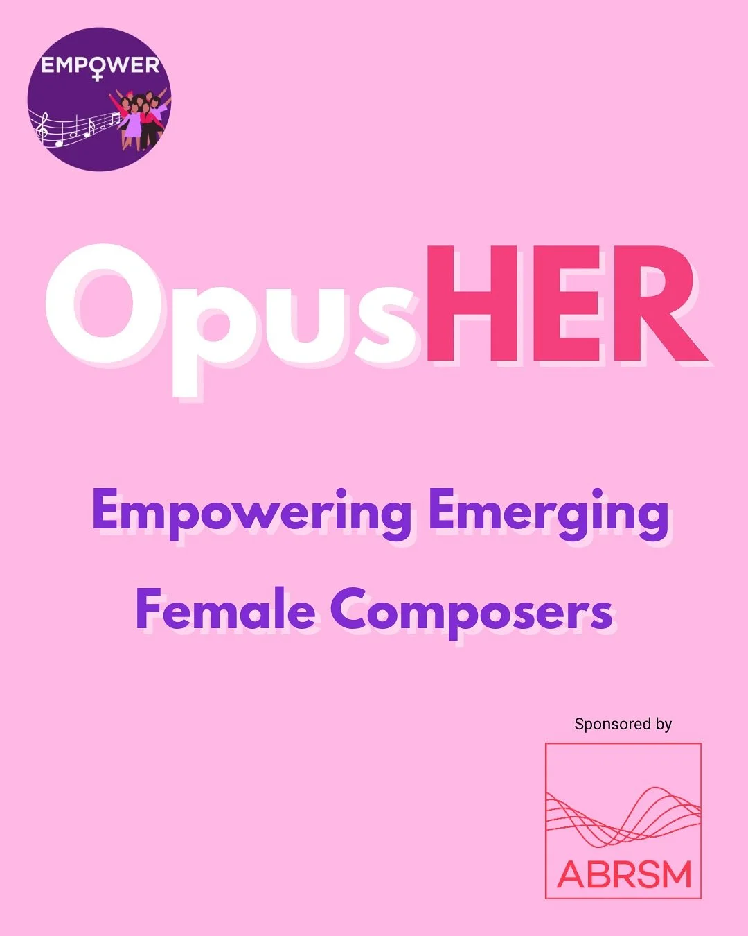 OpusHER 2025-26 🎶💜✨

OpusHER, our award aimed at empowering emerging female composers, is back for its second year! 🎉

We were completely overwhelmed with the response to last year&rsquo;s inaugural award, with the winning piece being toured acros