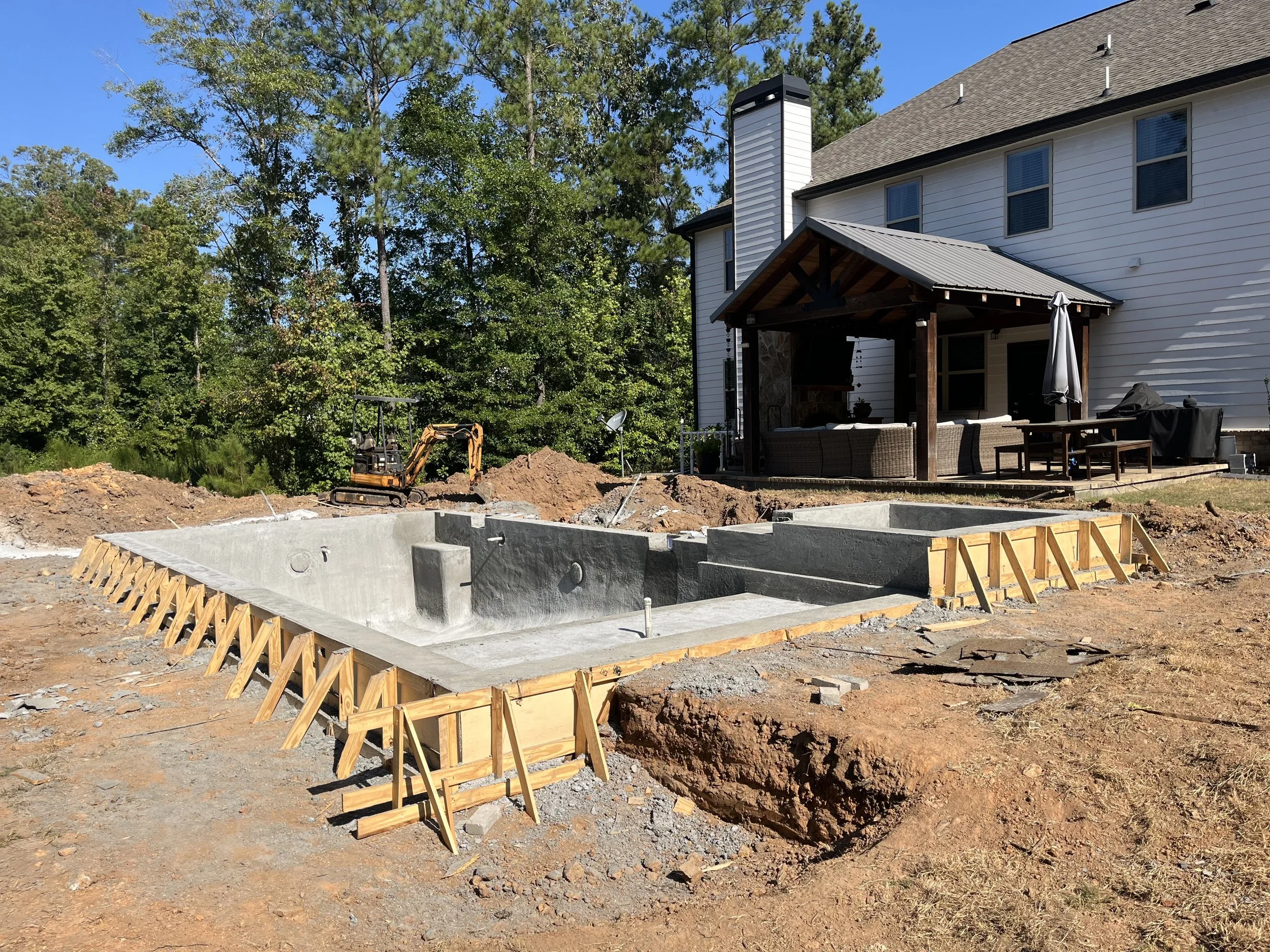 Pool in Senoia, Georgia after a concrete pour
