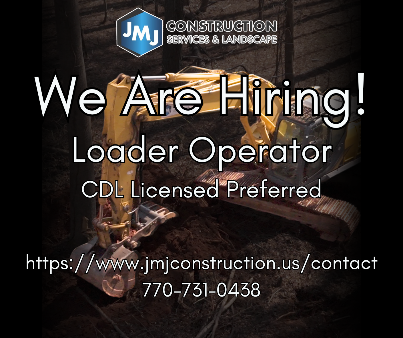 jmj construction hiring loader operator ad copy
