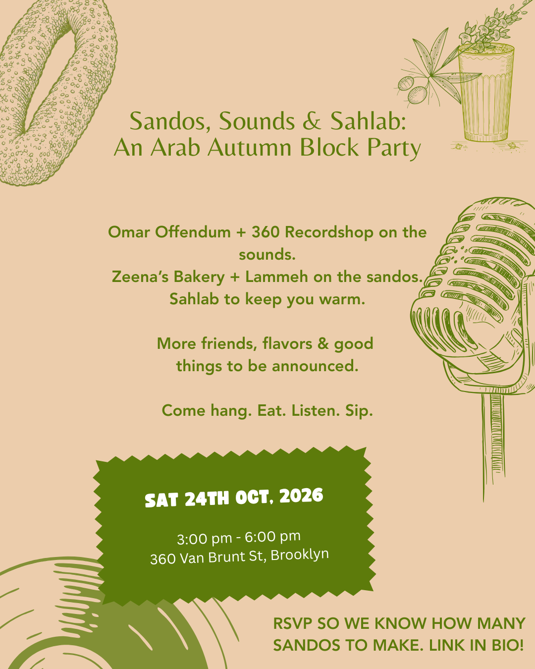 SANDOS, SOUNDS & SAHLAB: An Arab Autumn Block Party