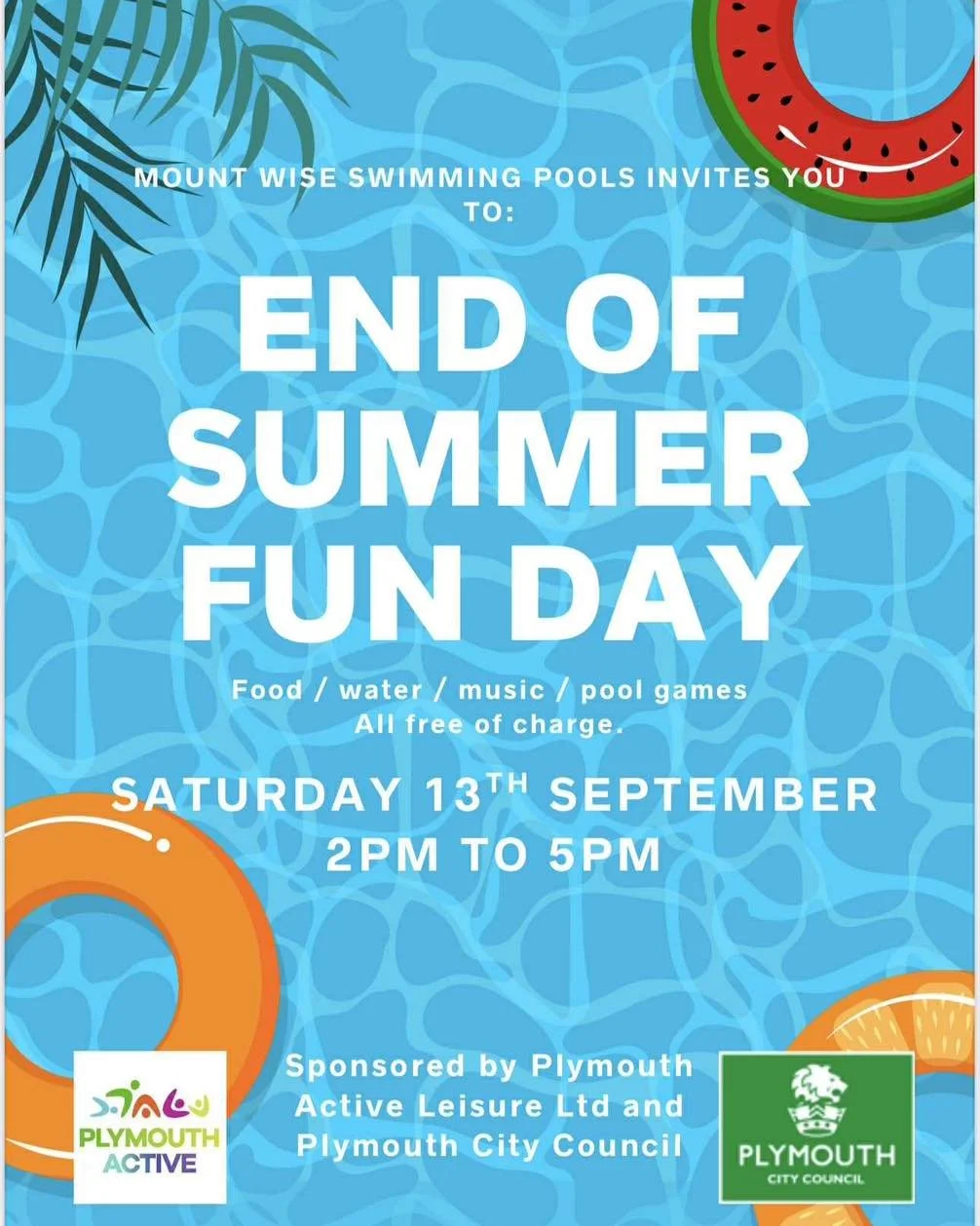 Last chance to swim at Mount Wise Pool this year!!!