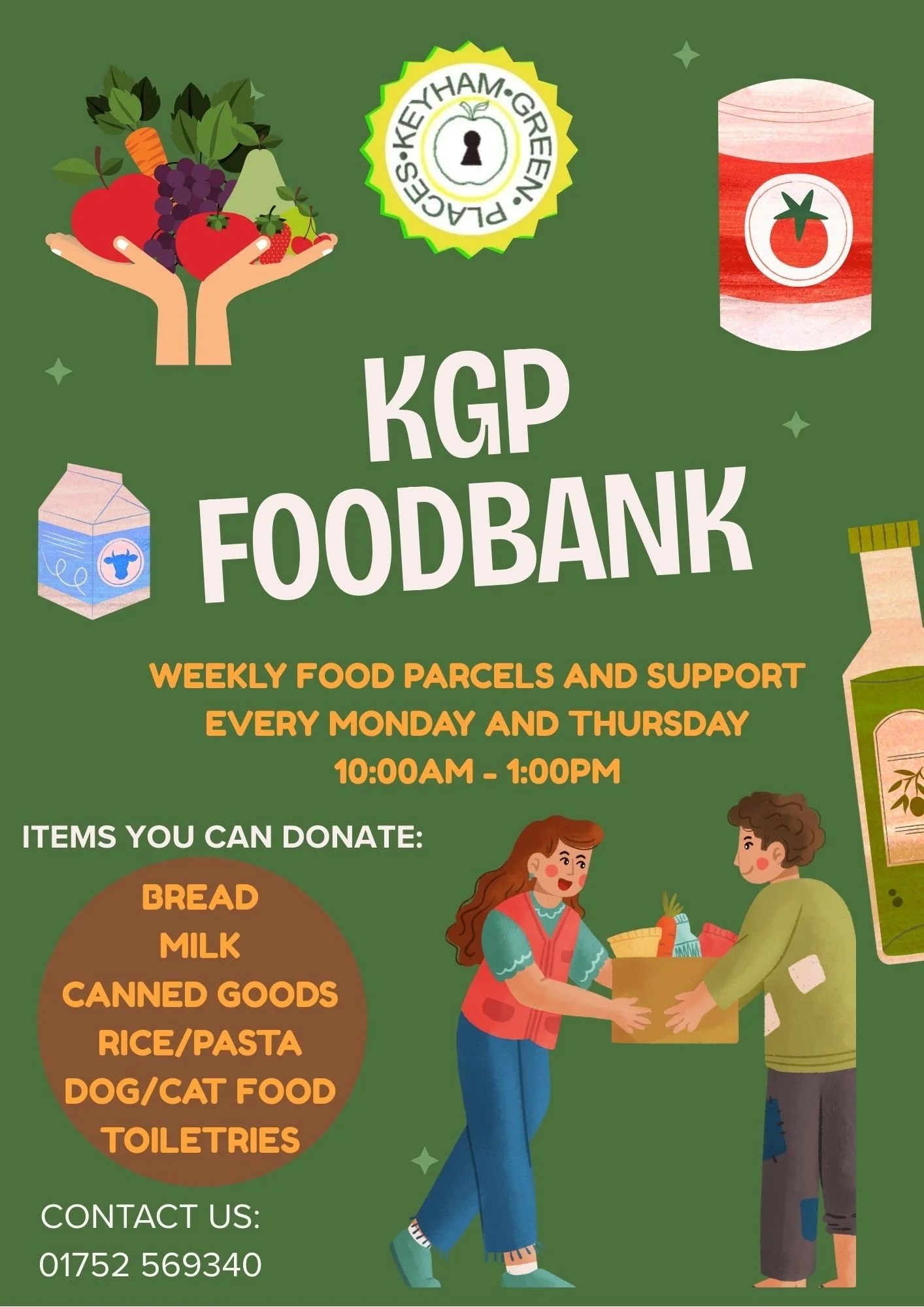 ๐Our food bank is open to all
๐Mondays and Thursdays
๐10am - 1pm