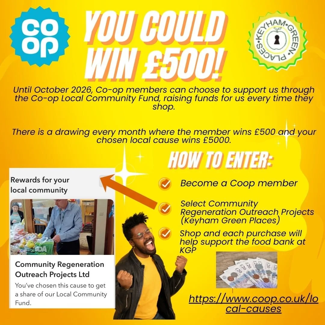 YOU COULD WIN &pound;500!  Vote for us with Coop! 
If you are a Coop member, you can visit their website and vote for Keyham Green Places for us to receive a share of their Local Community Fund 🌳https://www.coop.co.uk/local-causes

By voting for us,