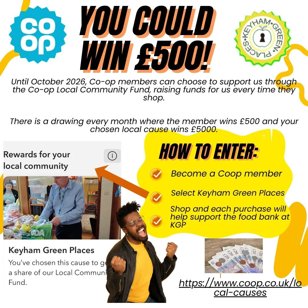 YOU COULD WIN &pound;500!  Vote for us with Coop! 
If you are a Coop member, you can visit their website and vote for Keyham Green Places  for us to receive a share of their Local Community Fund 🌳https://www.coop.co.uk/local-causes

By voting for us