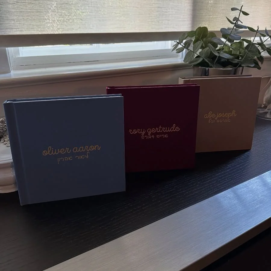 Three kids, three albums, and a whole lot of memories captured in a way we&rsquo;ll actually revisit, not just scroll past.

I usually share the albums I create for other families, but this time they&rsquo;re mine. Two brises and a simchat bat, each 