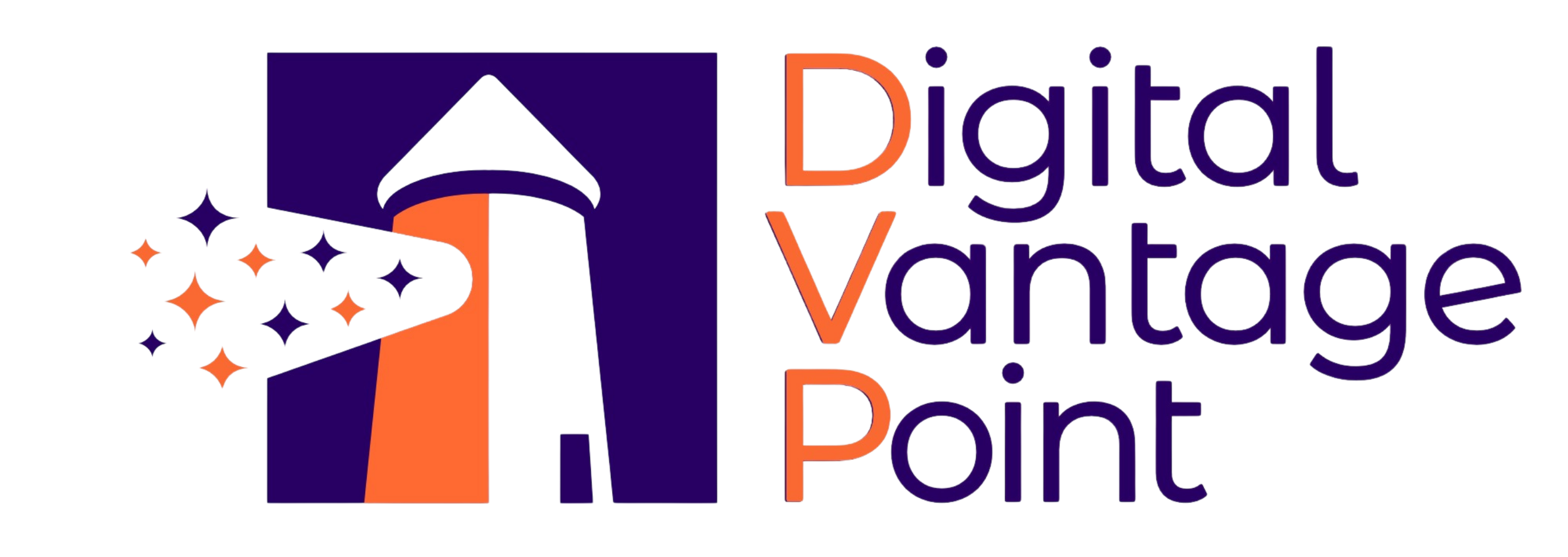 Digital Vantage Point logo featuring an upward arrow and stars in red, white, and blue.