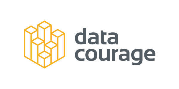 Data Courage logo in orange and dark grey letters