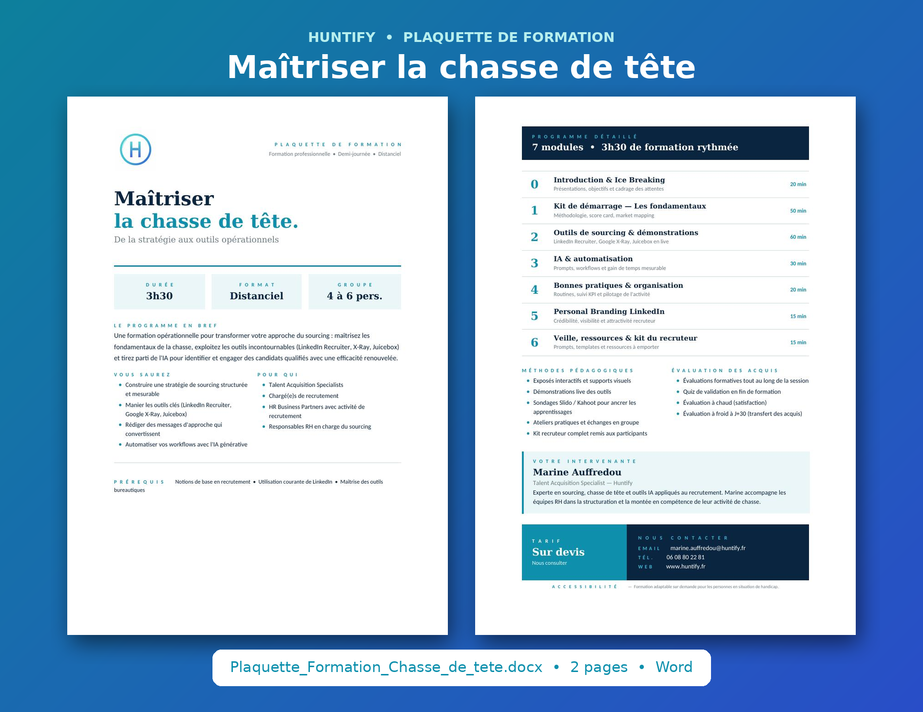 Plaquette Formation Chasse de têtes
