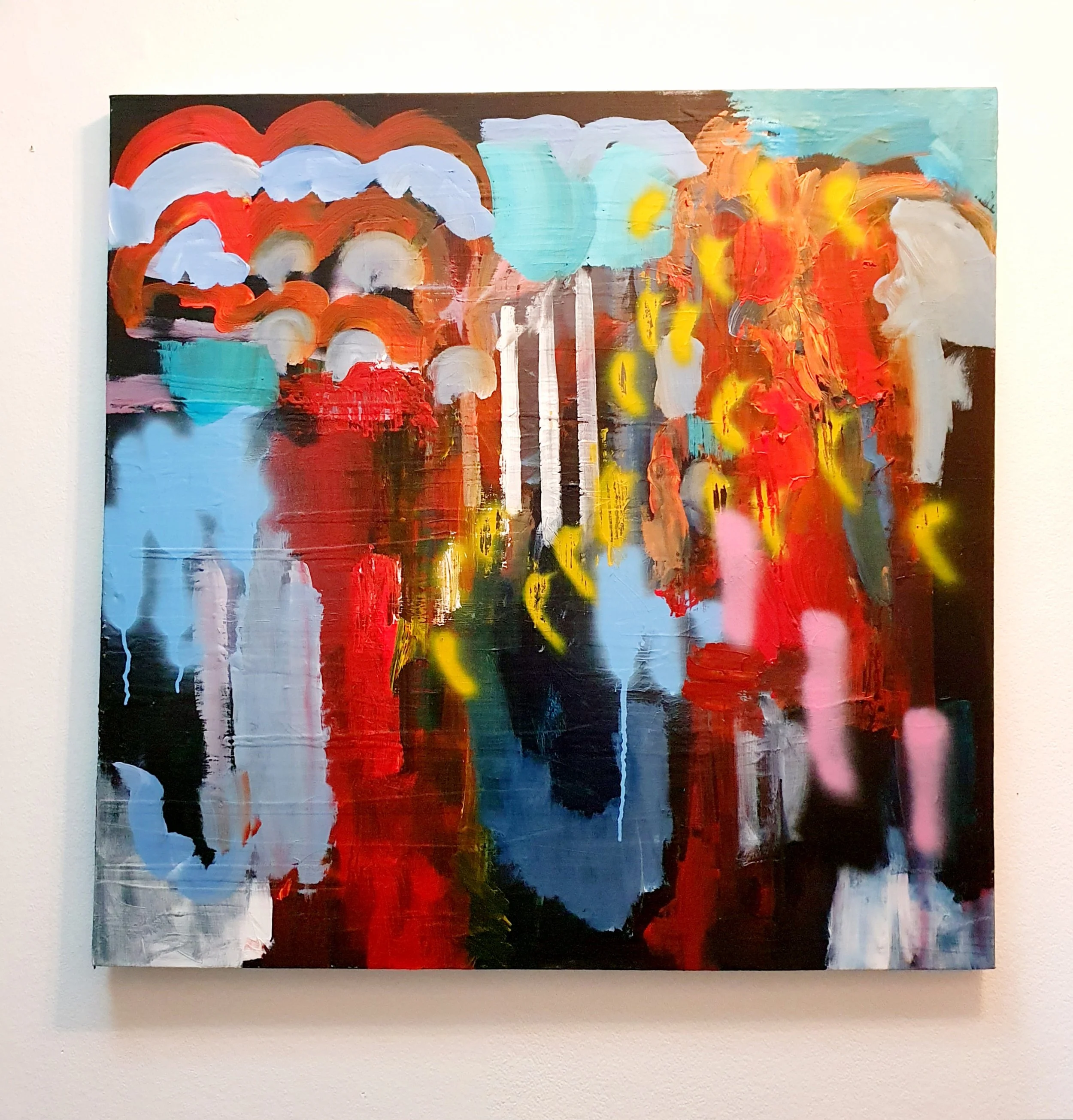 Title:  'Fiesta   Acrylic on Canvas   100cm x 100cm  