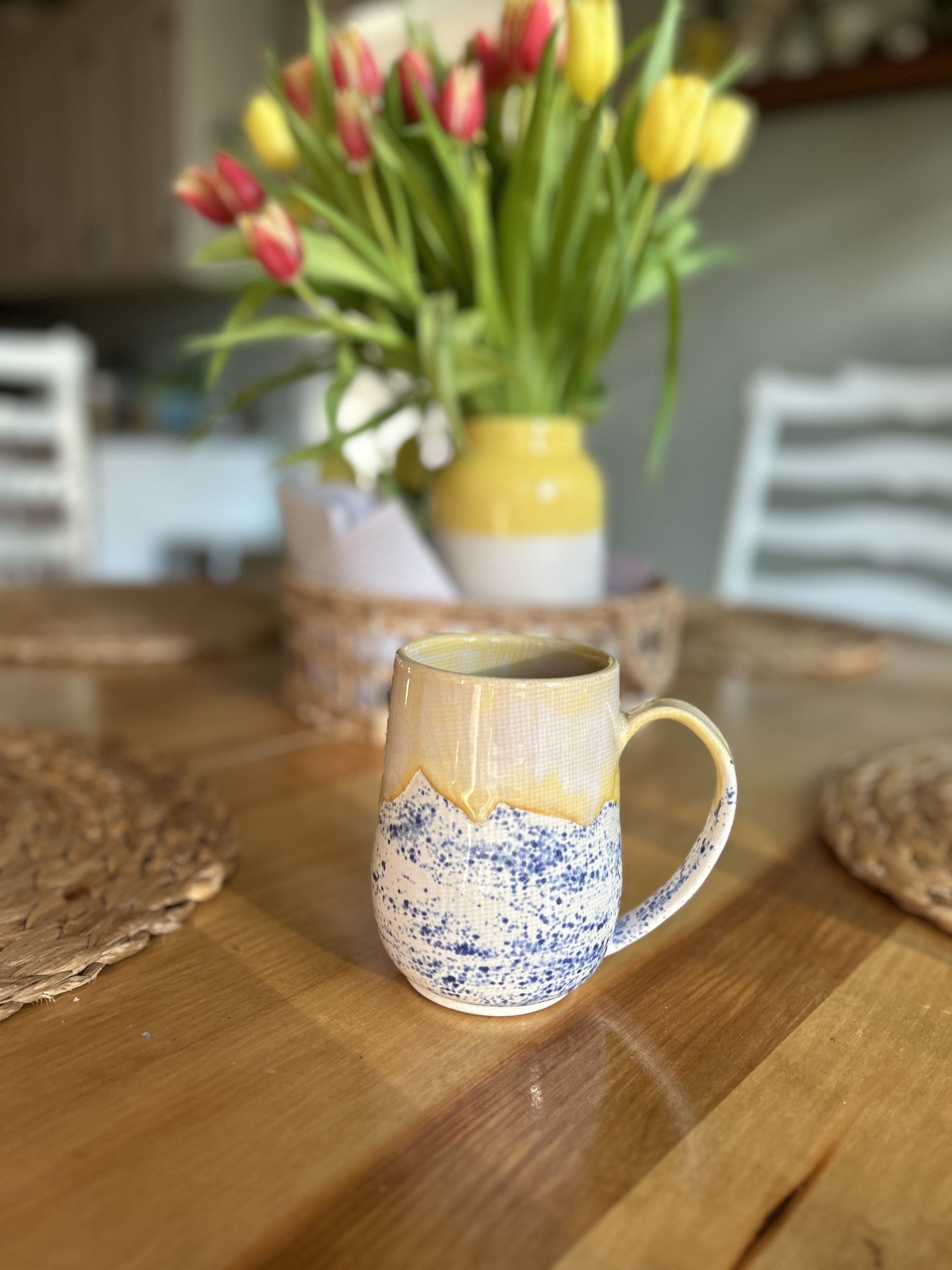 Golden Blue Spatterware
