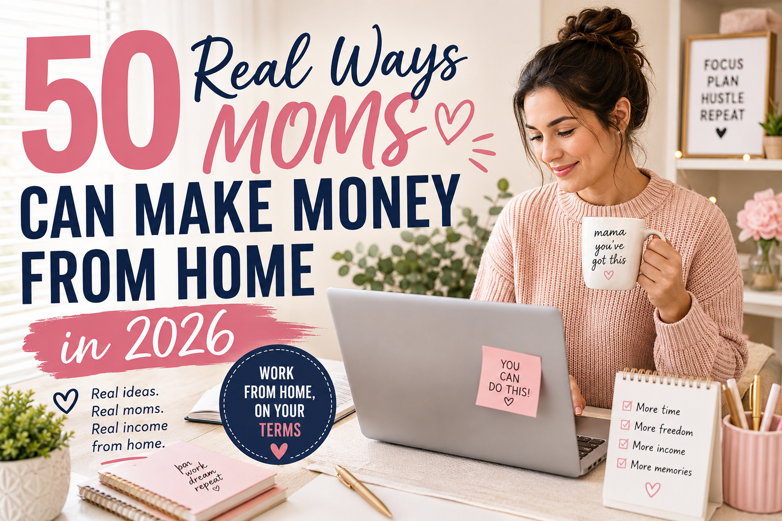 # 50 Real Ways Moms Can Make Money From Home in 2026
