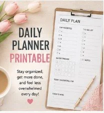 Free Daily Planner Printable (Organize Your Day Without the Overwhelm)