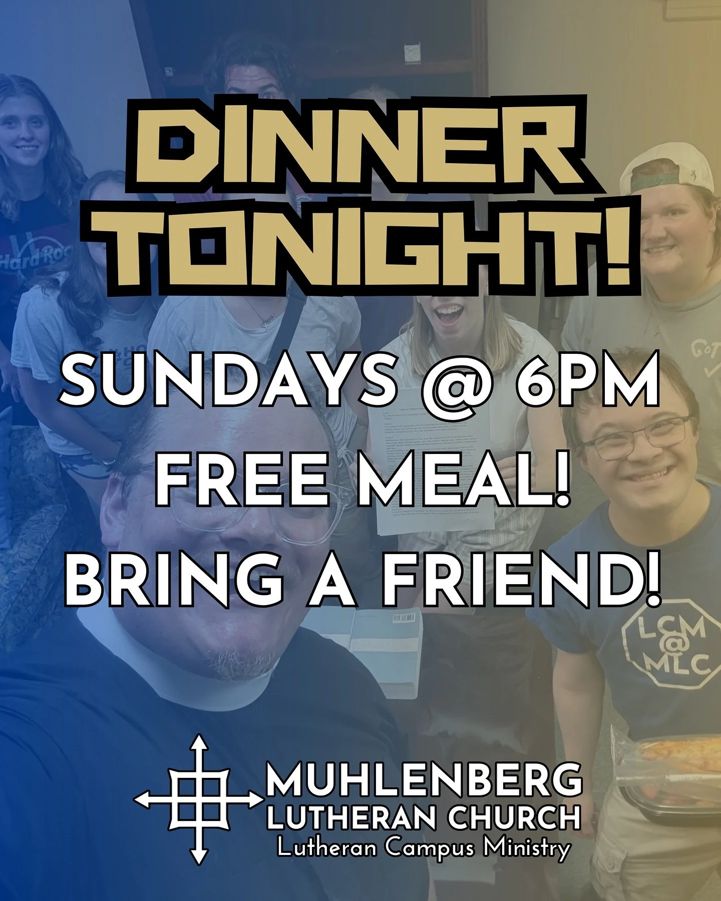 Join us tonight at 6pm for Dinner!  Fight off the Sunday Scaries, and enjoy good food and good company!
#AllAreWelcome