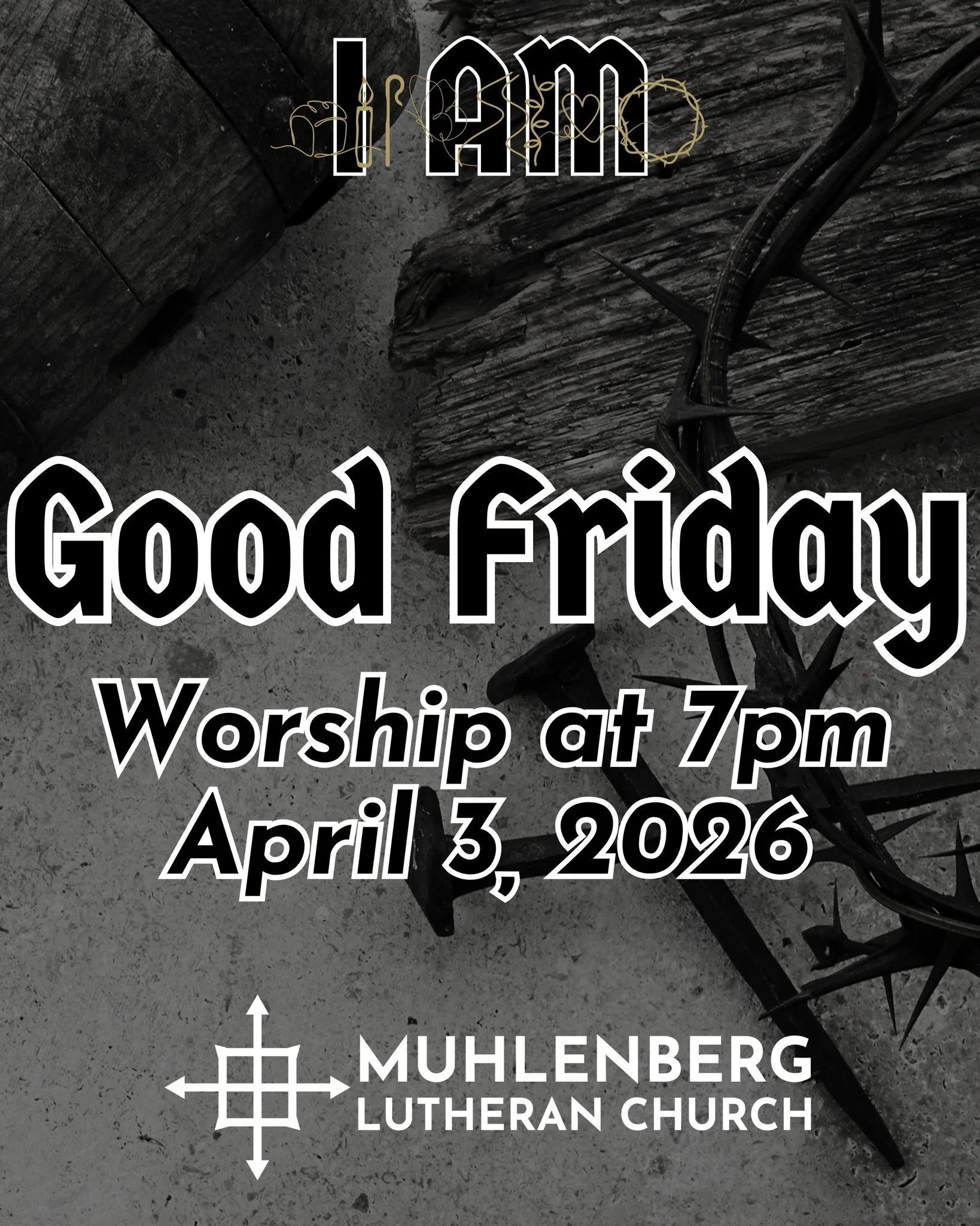 Tonight at 7pm, join us at Muhlenberg Lutheran Church for our Good Friday Tenebrae Service.
Tenebrae &mdash; Latin for "shadows or darkness" &mdash; is a contemplative service marked by the gradual extinguishing of candles. At its heart is 