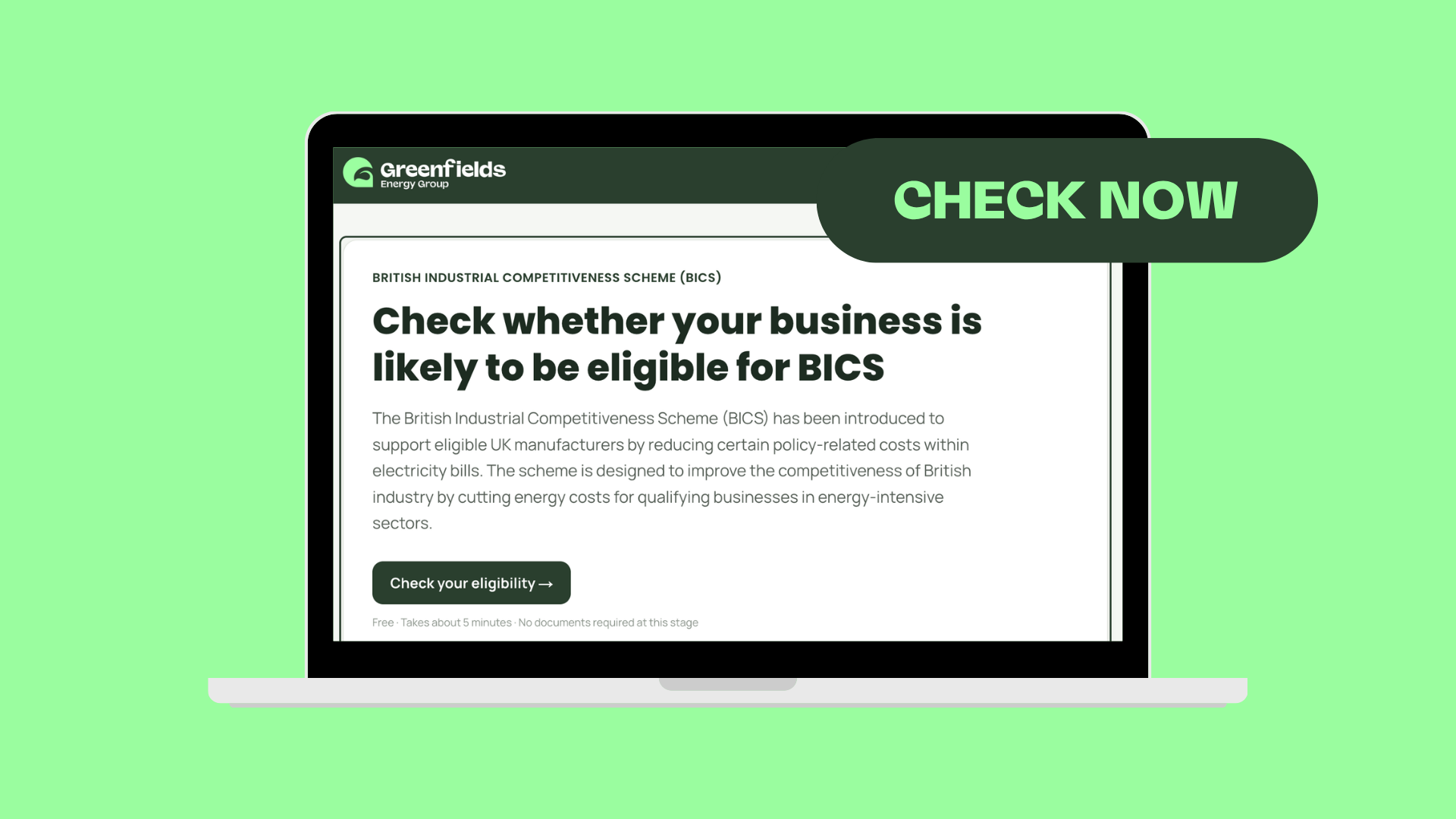 Introducing Greenfields Energy Group’s BICS Eligibility Checker&nbsp;