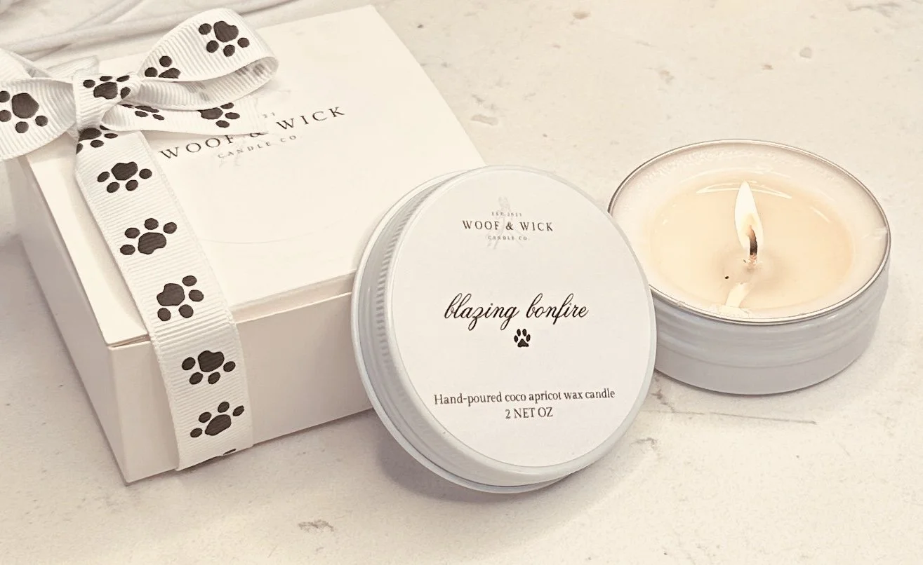 Autumn Vibes Candle Gift Box - Pick 2 - 2 oz Coconut Apricot 2oz Wax Tins | 6 Festive Dog Inspired Fall Scents to Pick From | Cozy Farmhouse Home Decor Essentials - Woof & Wick Candle Co.