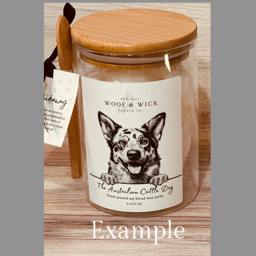 Bernese Mountain Dog - Personalized Dog Breed Pet-Friendly Soy Blend Wax Melt Jar - Woof & Wick Candle Co.