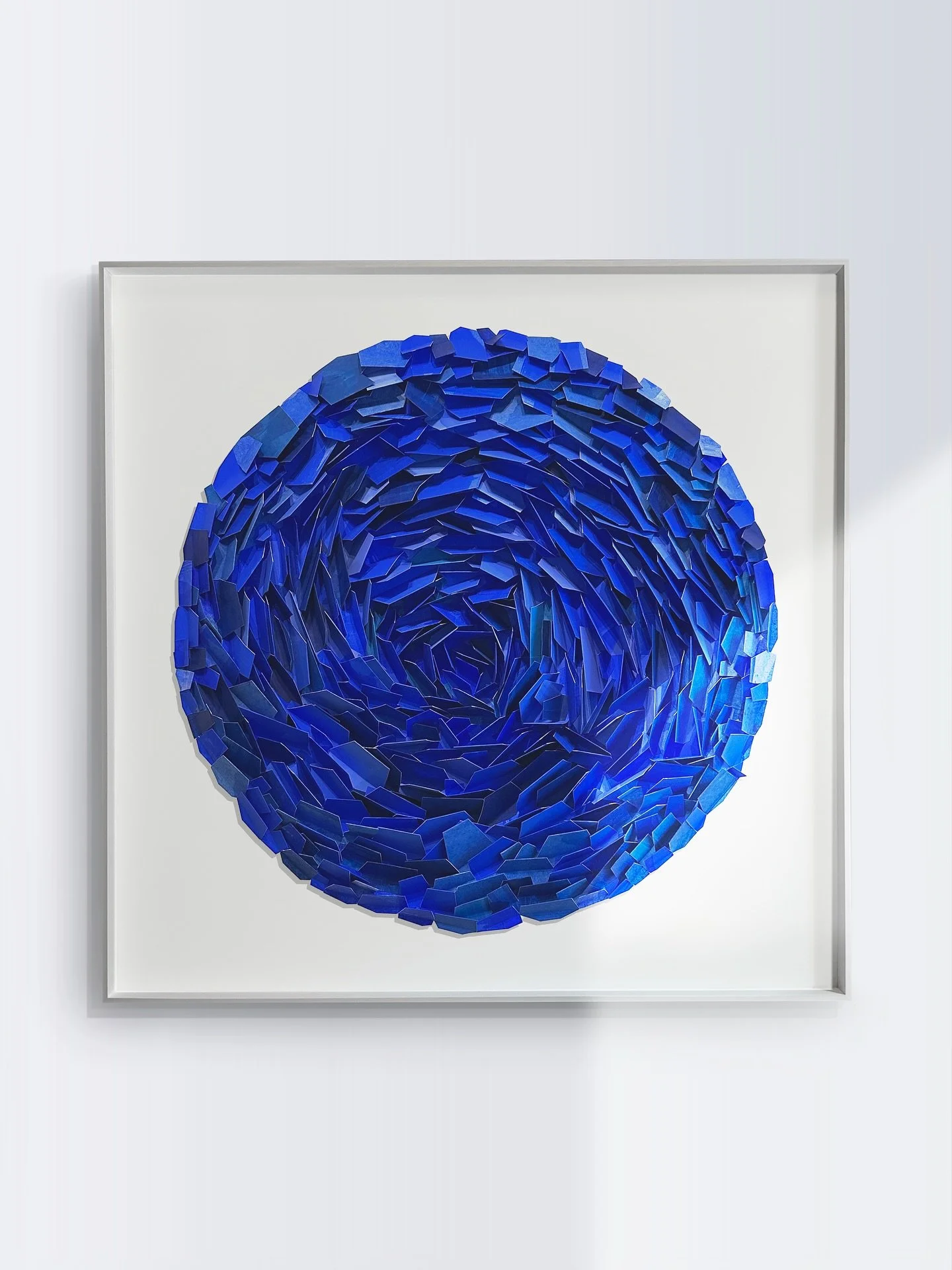 Composition in Ultramarine and Prussian Blue II
Cut paper &amp; gouache
2025, Brighton, United Kingdom
1.2m x 1.2m 
Framing by @exhibitprinting

Currently on show at &lsquo;Subjects in Motion&rsquo; @circlecontemporarygallery