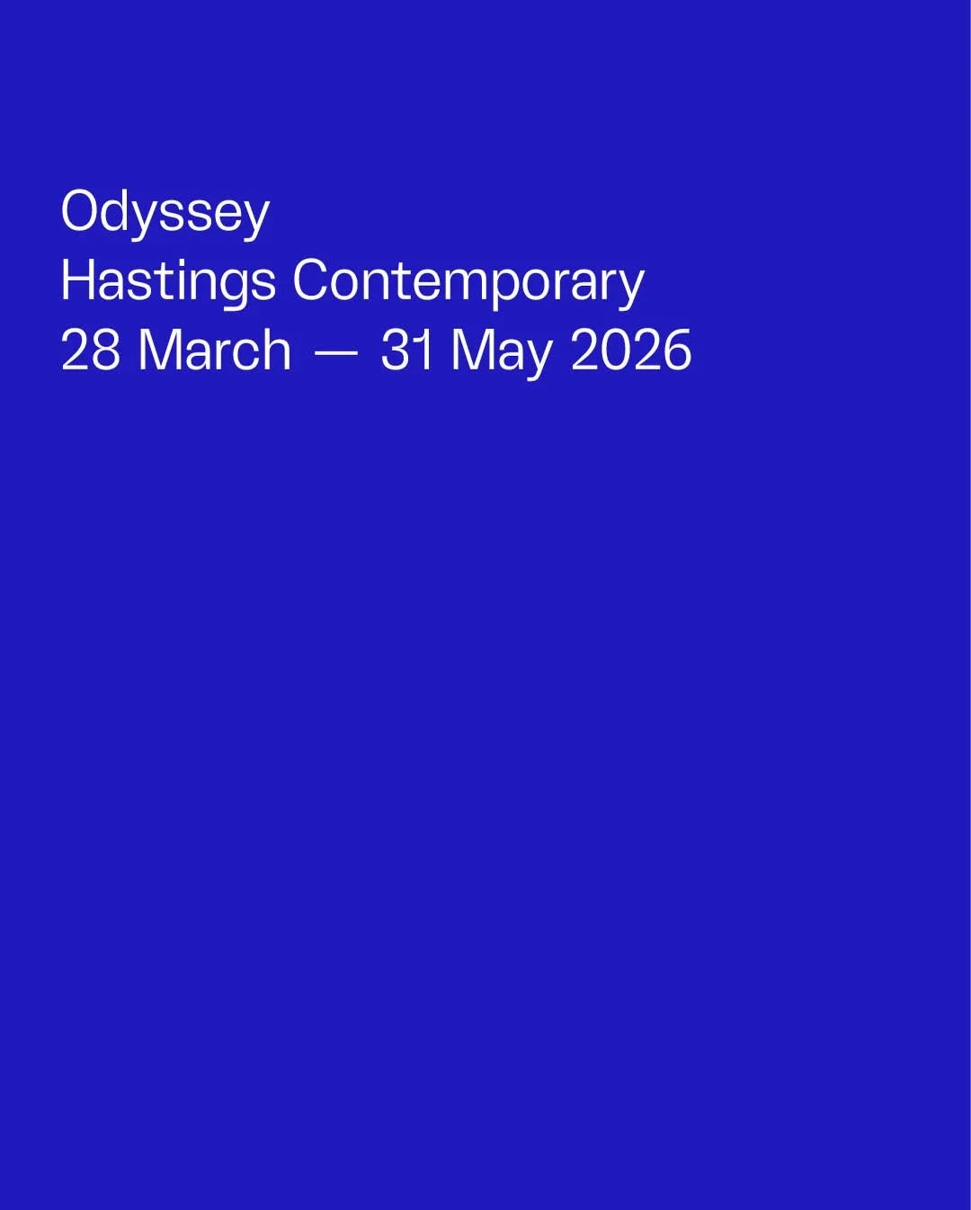 I&rsquo;ll be showing new work at Hastings Contemporary&rsquo;s &lsquo;Odyssey&rsquo; exhibition, 28 March - 31 May. Thank you so much to @hastings.contemporary and @sussexcontemporary for including the piece. This one had a long journey that started