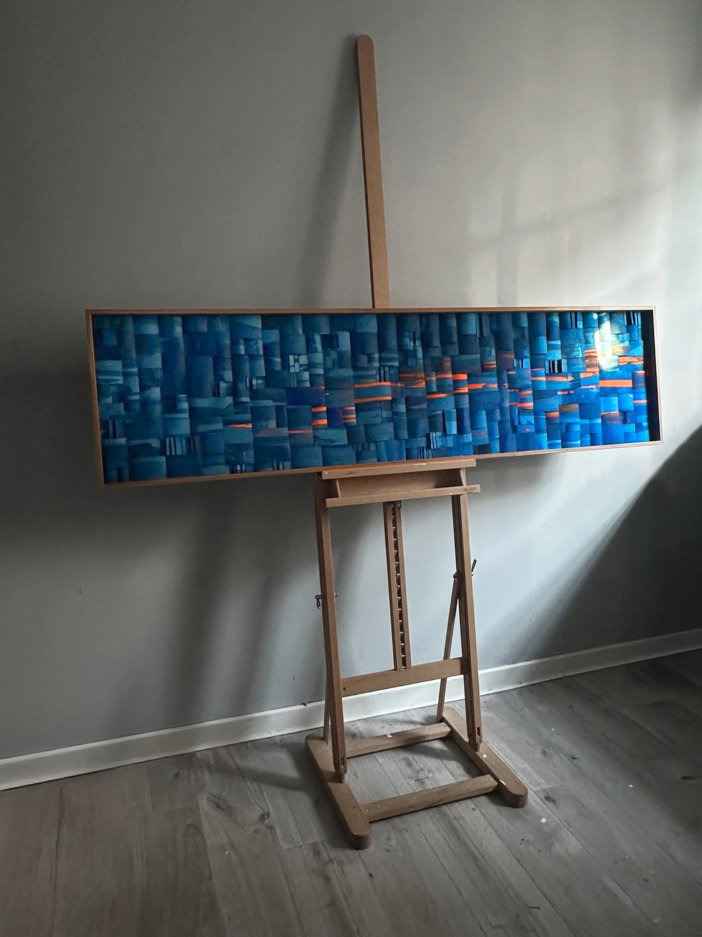 Composition with Pyrrole Orange / The Sun&rsquo;s Last Ray
Reflief Collage (gouache painted paper)
2026, Brighton, UK
1800 &times; 480mm

On show at Odyssey @hastings.contemporary March 28 &ndash; May 31 with @sussexcontemporary 

Contact @hastings.c