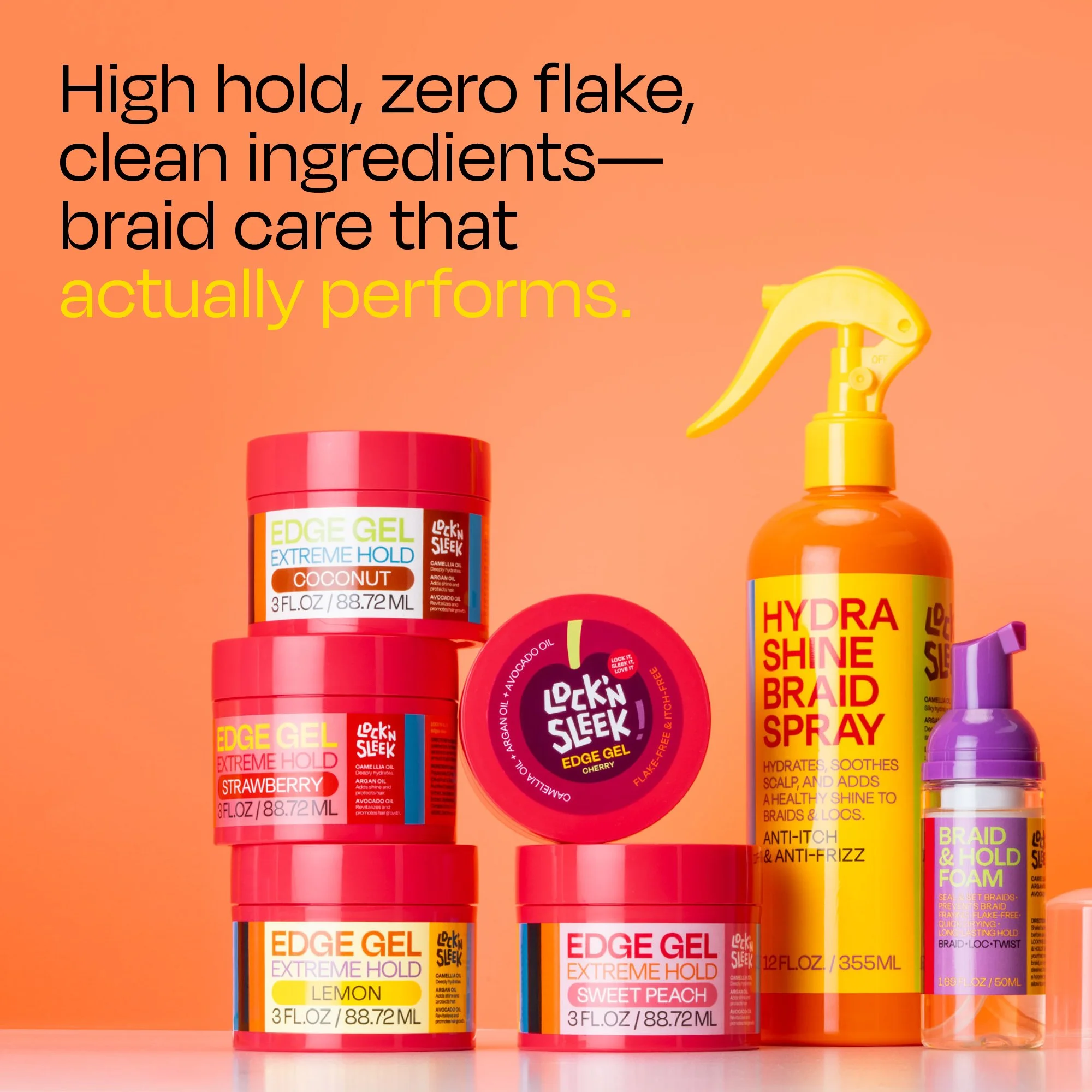 High hold, zero flake, clean ingredients—braid care that actually performs.