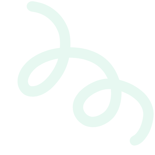 Illustration of a light green, looping shape resembling a stylized ribbon or abstract design.