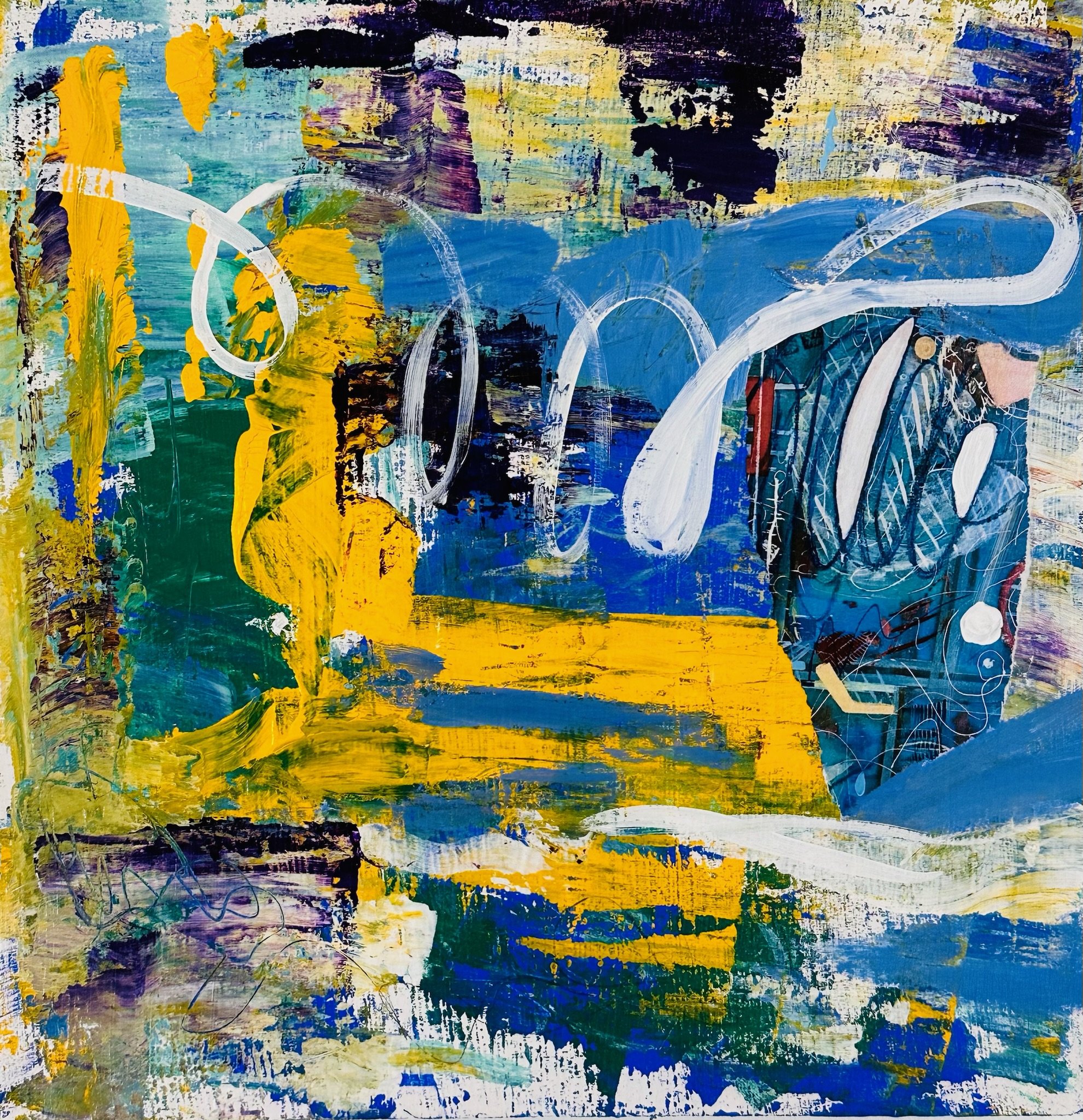Blue Wave 
10 x 10
Mixed media on birch cradle board