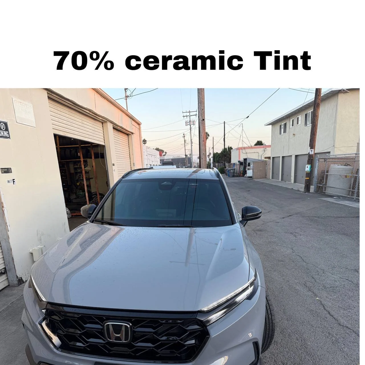 Ceramic IR windshield tint diagram showing heat rejection, UV protection and high visible light transmission – Oceanside Tint & Glass