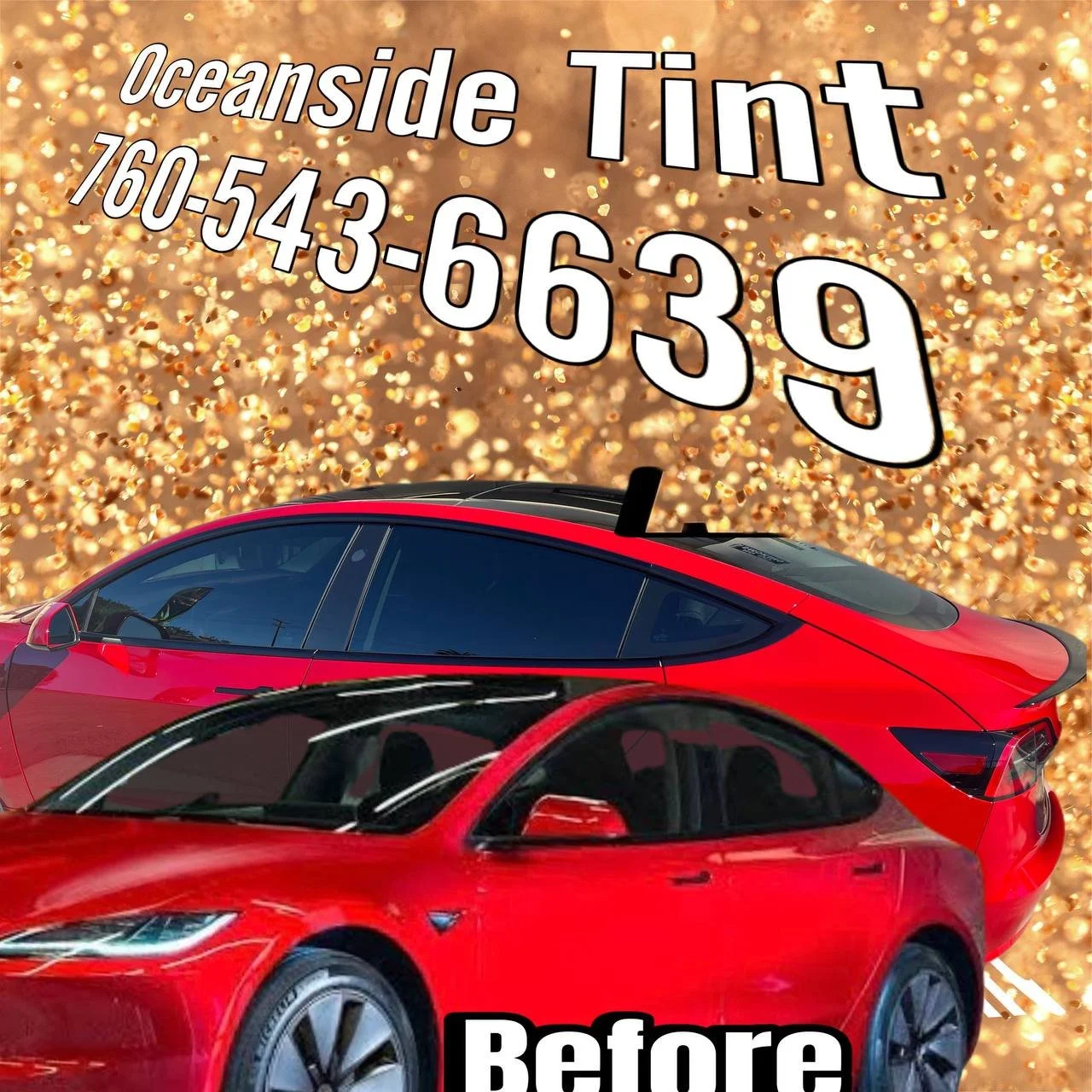 Installing ceramic IR window tint on front door glass – professional tint installation at Oceanside Tint & Glass