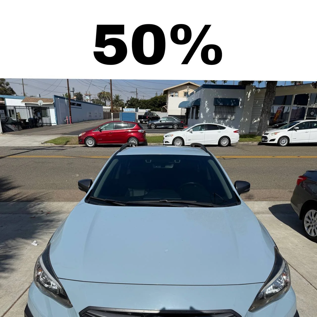 Ceramic IR windshield tint diagram showing heat rejection, UV protection and high visible light transmission – Oceanside Tint & Glass