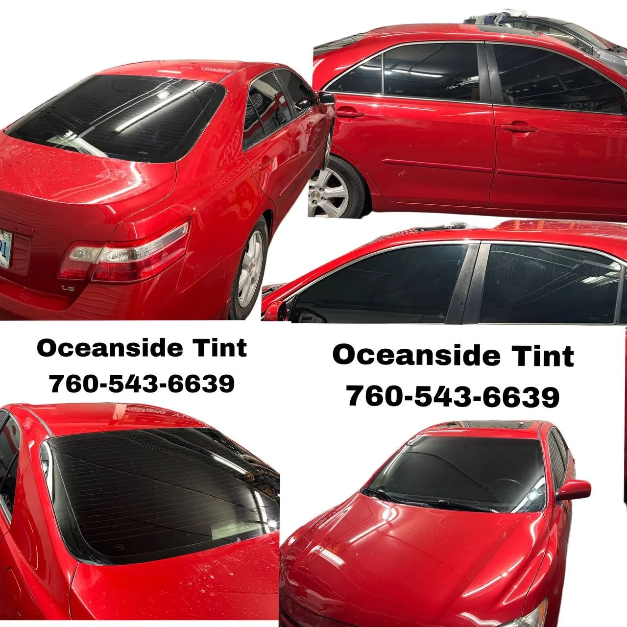 Installing ceramic IR window tint on front door glass – professional tint installation at Oceanside Tint & Glass