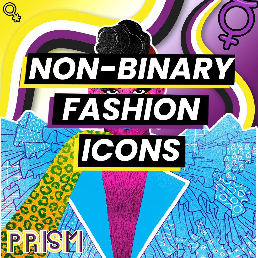 Stylized showcase of fashion icons.